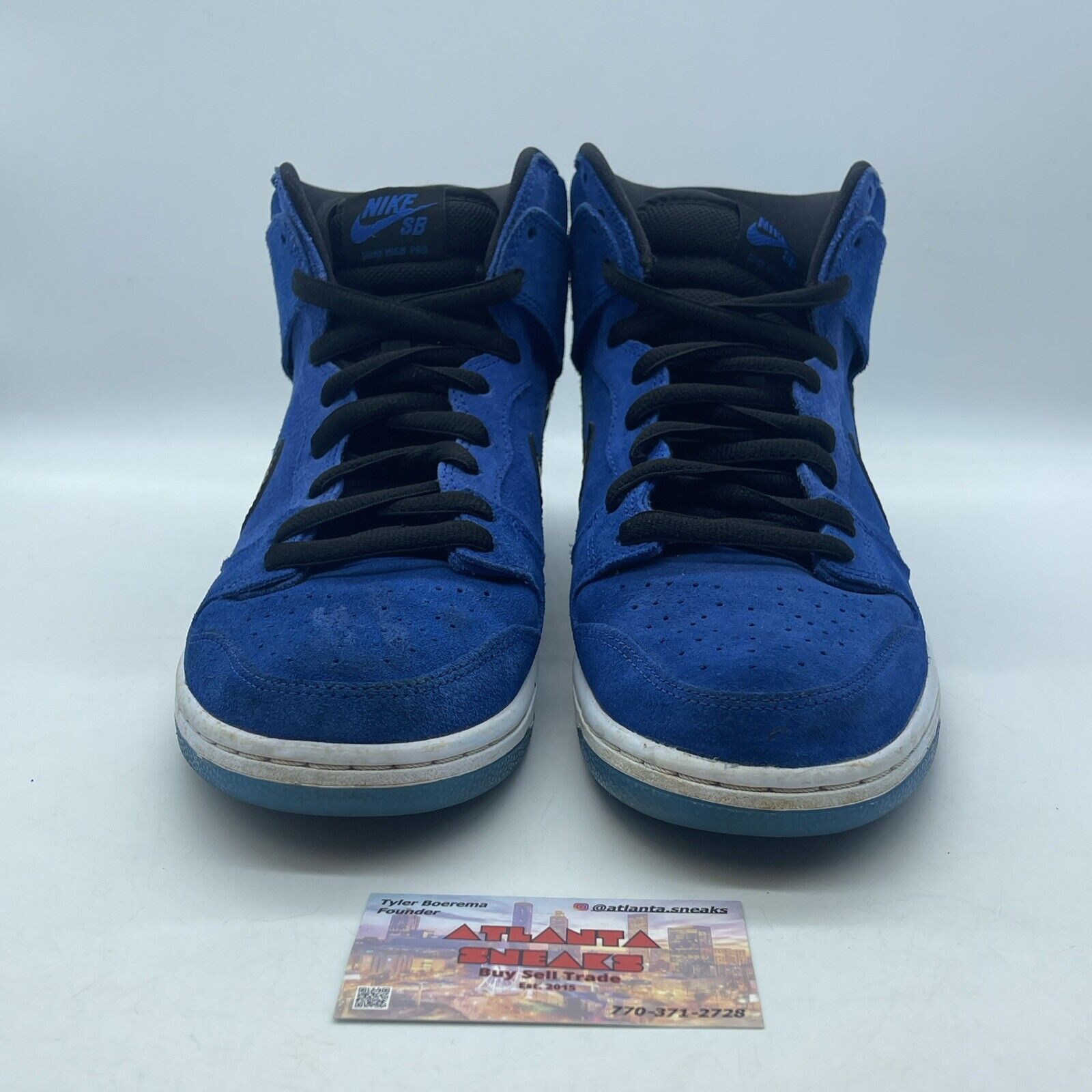 Size 9.5 - Nike SB Dunk Pro High Game Royal Blue Black Suede (305050-404)