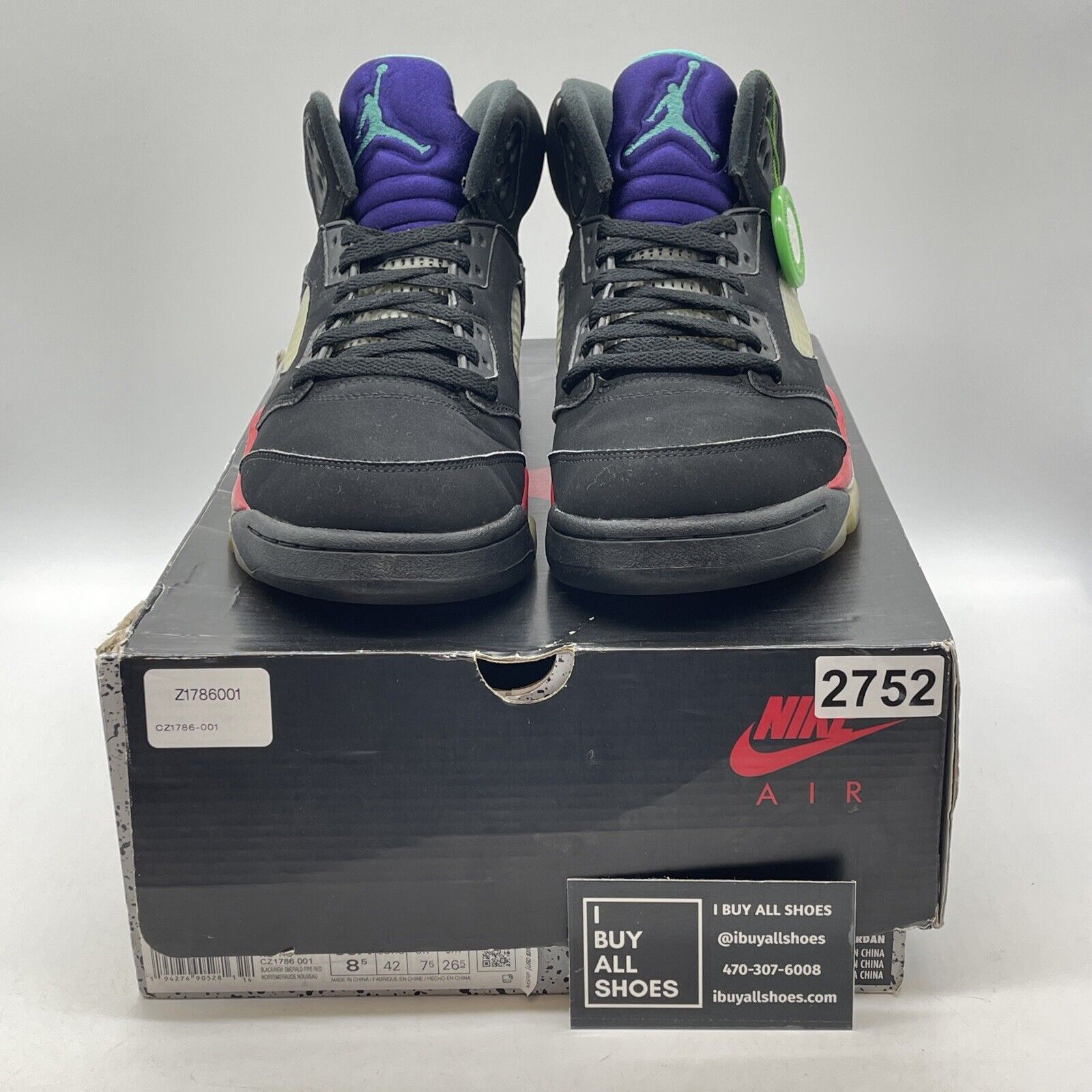 Size 8.5 - Jordan 5 Retro Top 3 Black Red Purple White Blue Suede (CZ1786-001)