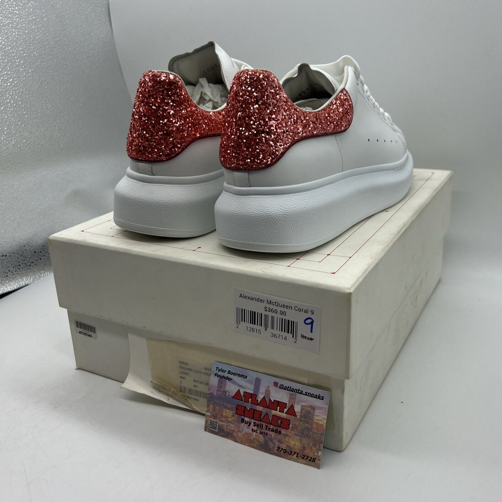 Alexander McQueen Wmns White Coral Glitter Brand New Og All