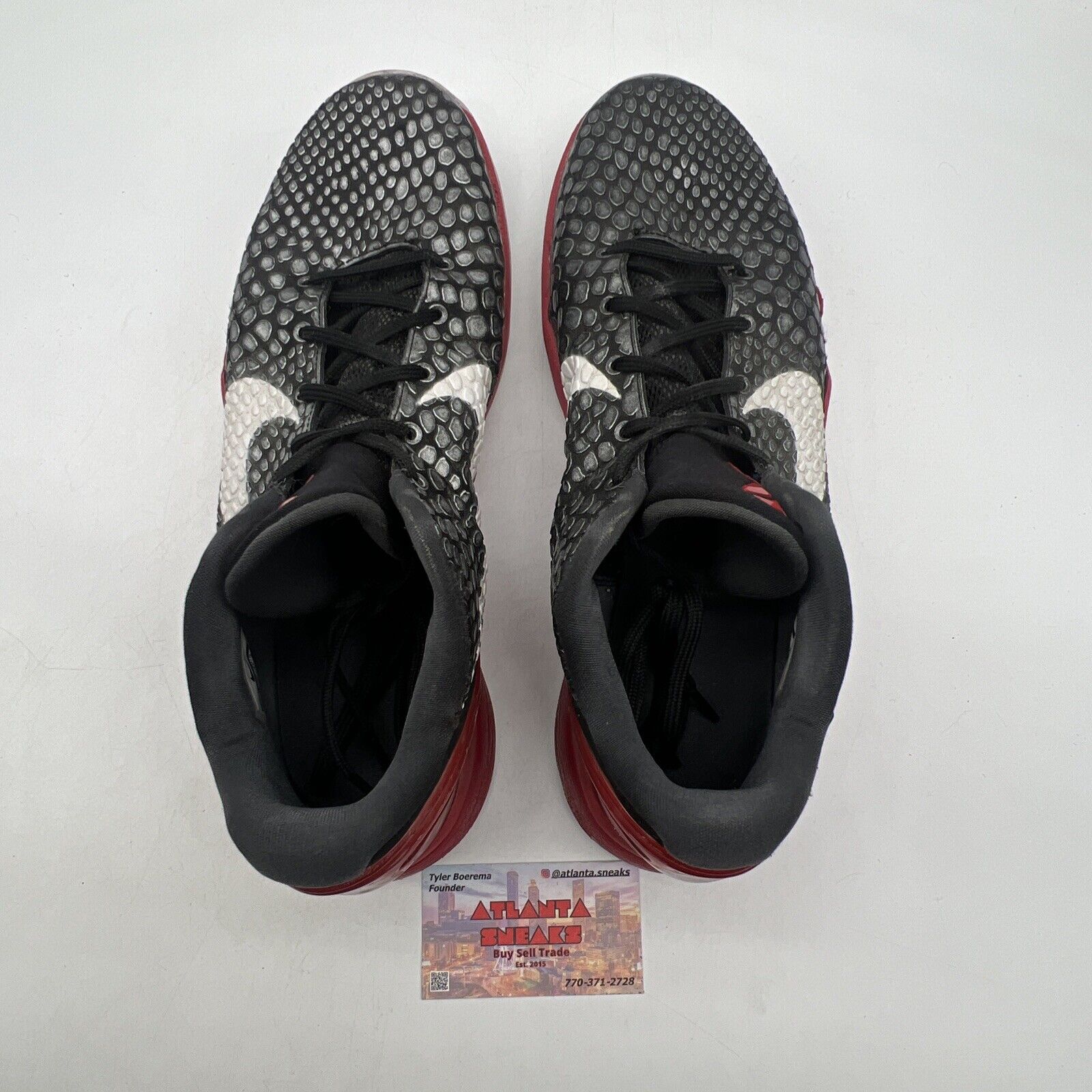 Size 13 - Nike Zoom Kobe 6 Bred Black White Red (429659-001)