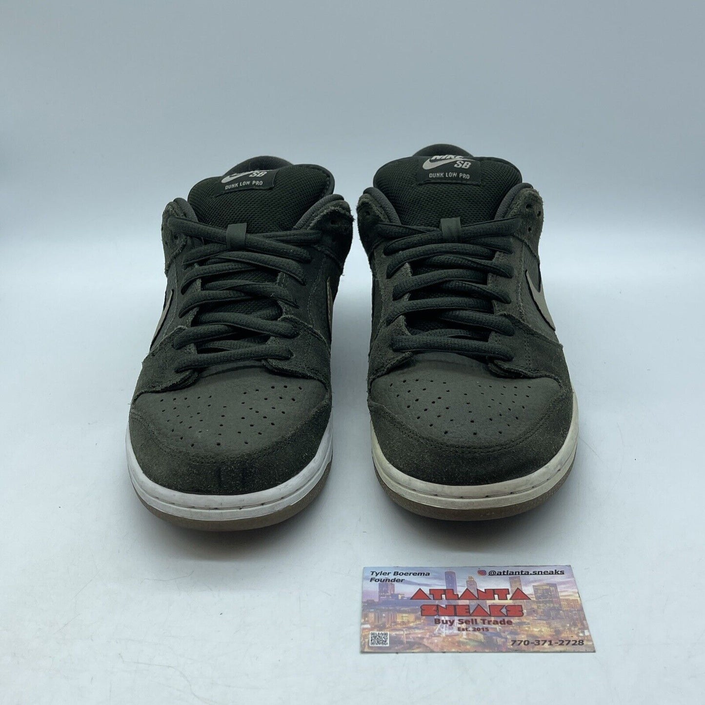 Size 9.5 - Nike Dunk Pro SB Low Green White Gold Suede (304292-300)