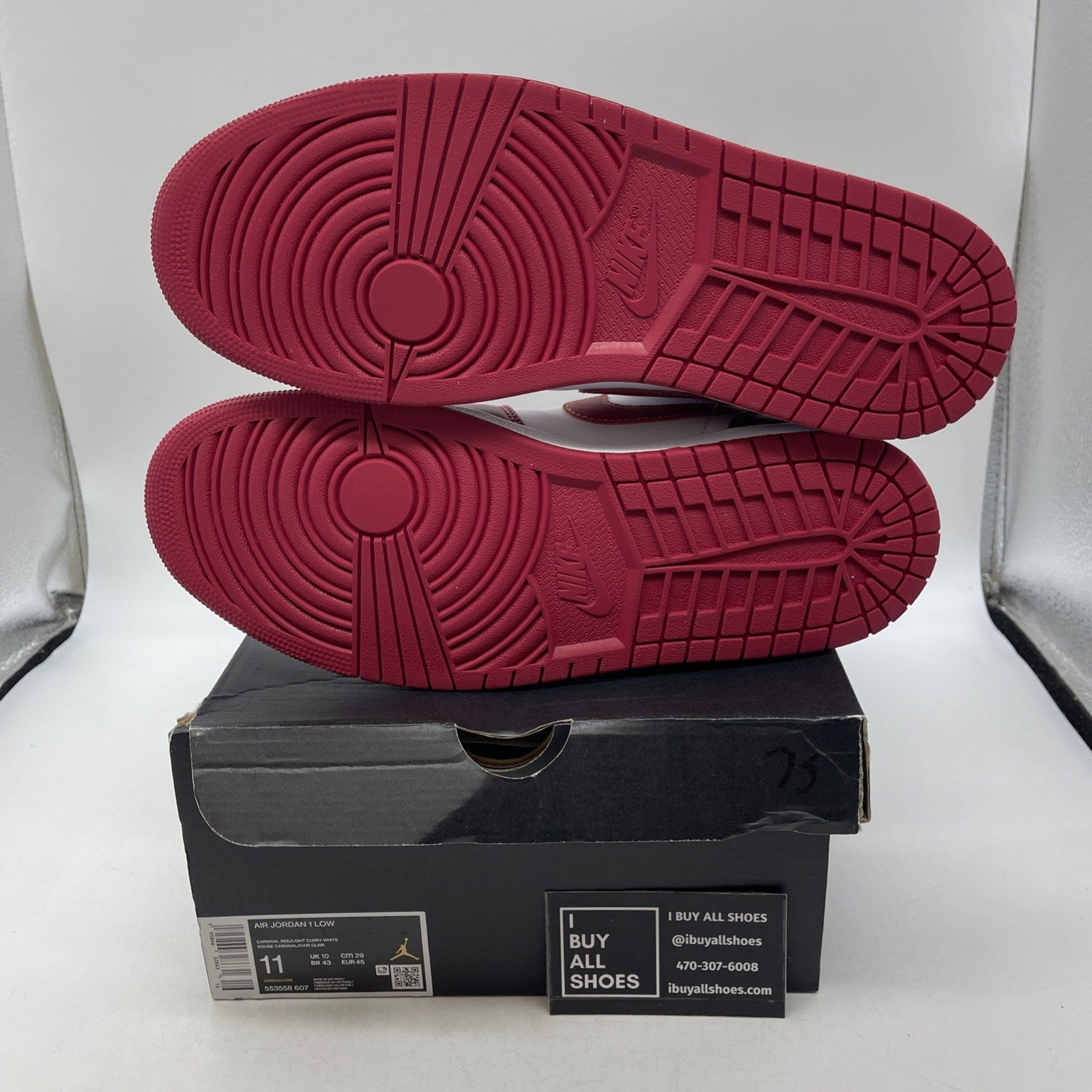 Size 11 - Air Jordan 1 Low Cardinal Red 2022 (553558-607)
