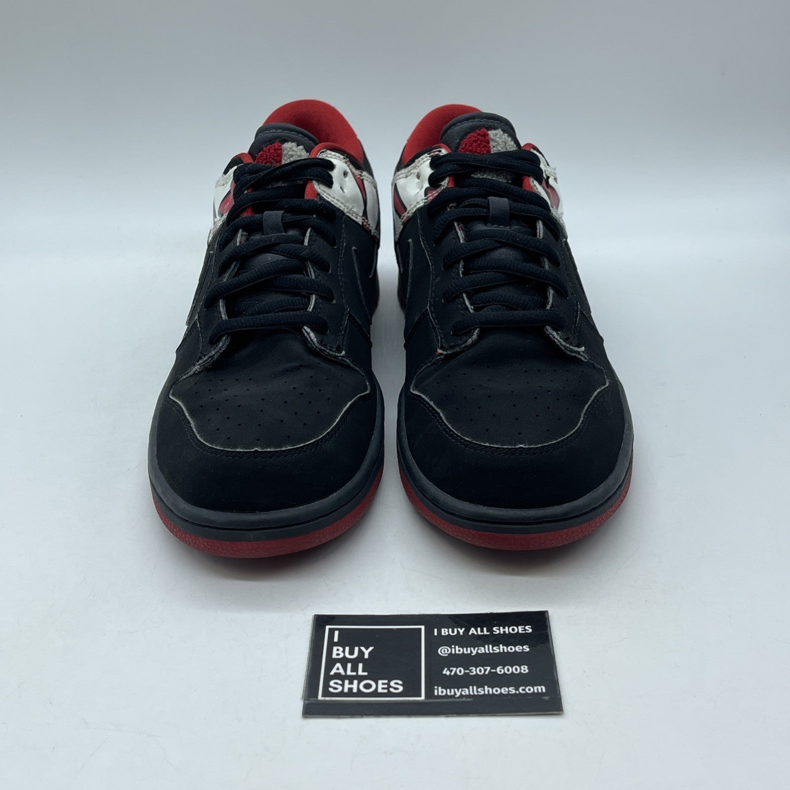 Size 11 - Nike Dunk Low Jordan Pack Black White Suede Leather (307696-002)