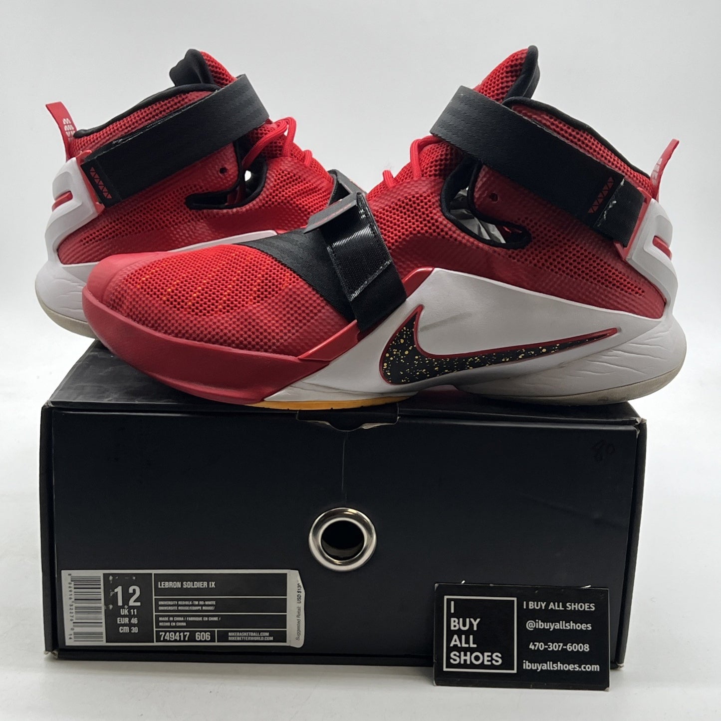 Size 12 - Nike LeBron Soldier 9 University Red (749417-606)