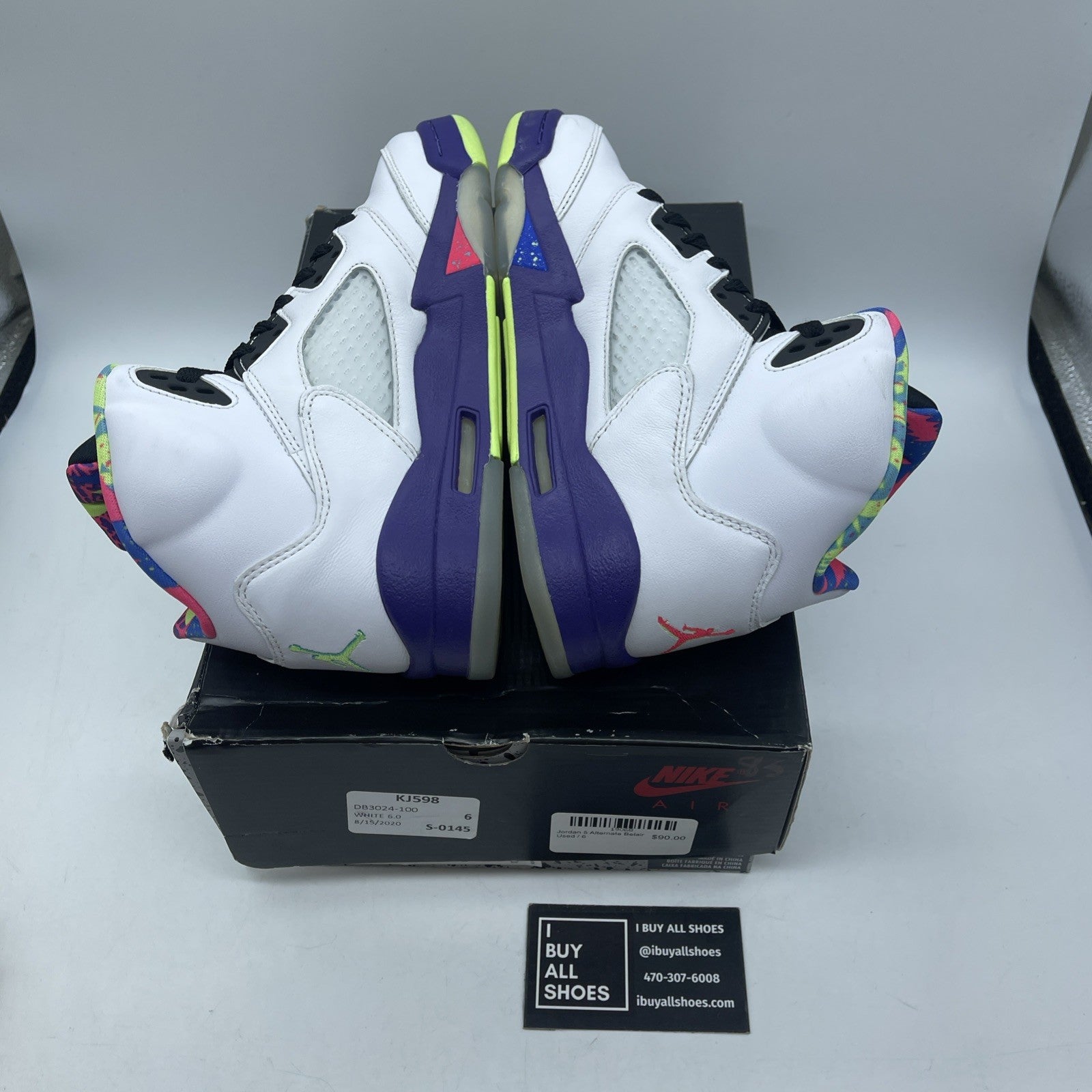 Size 6 - Jordan 5 Retro Alternate Bel-Air Court Purple Ghost Green (DB3024-100)