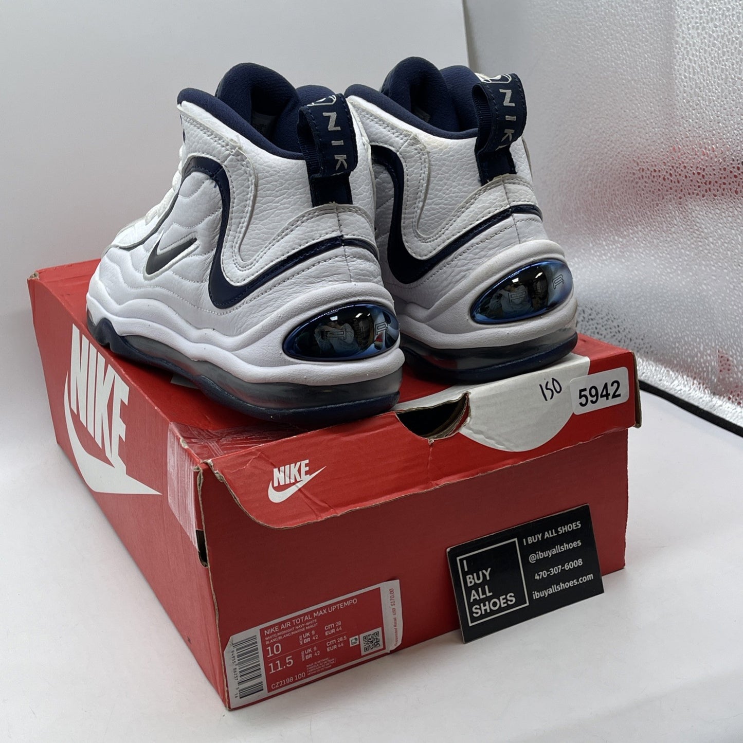 Size 10 - Nike Air Total Max Uptempo Midnight Navy White Leather (CZ2198-100)
