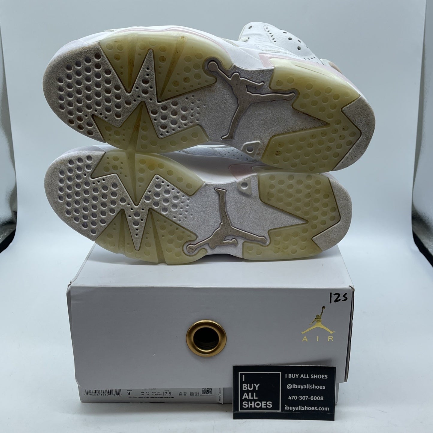 Size 9W - Air Jordan 6 Retro Gold Hoops White Pink Leather (DH9696-100)