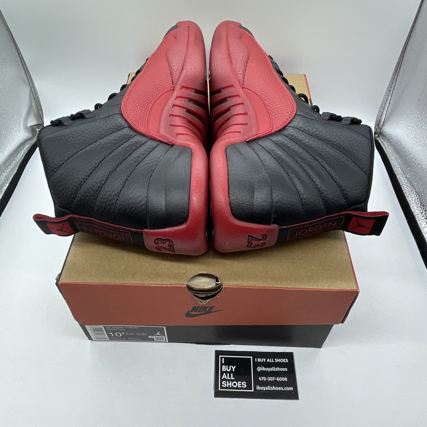 Size 10.5 - Air Jordan 12 Retro 2025 Flu Game Black Red Leather (CT8013-002)