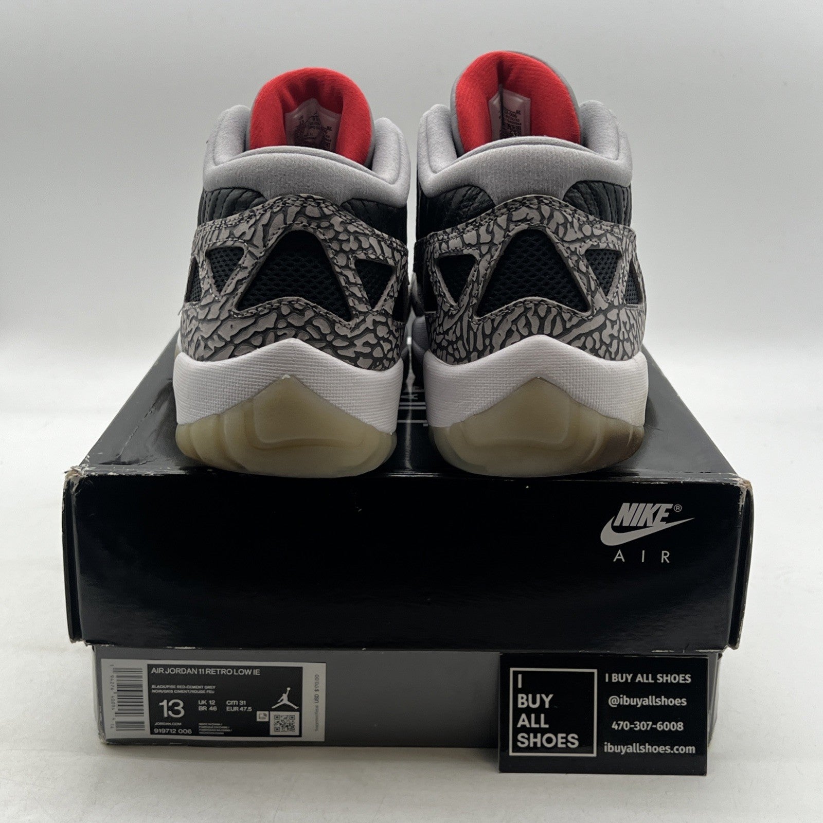 Size 13 - Air Jordan 11 Retro IE Low Black Cement (919712-006)
