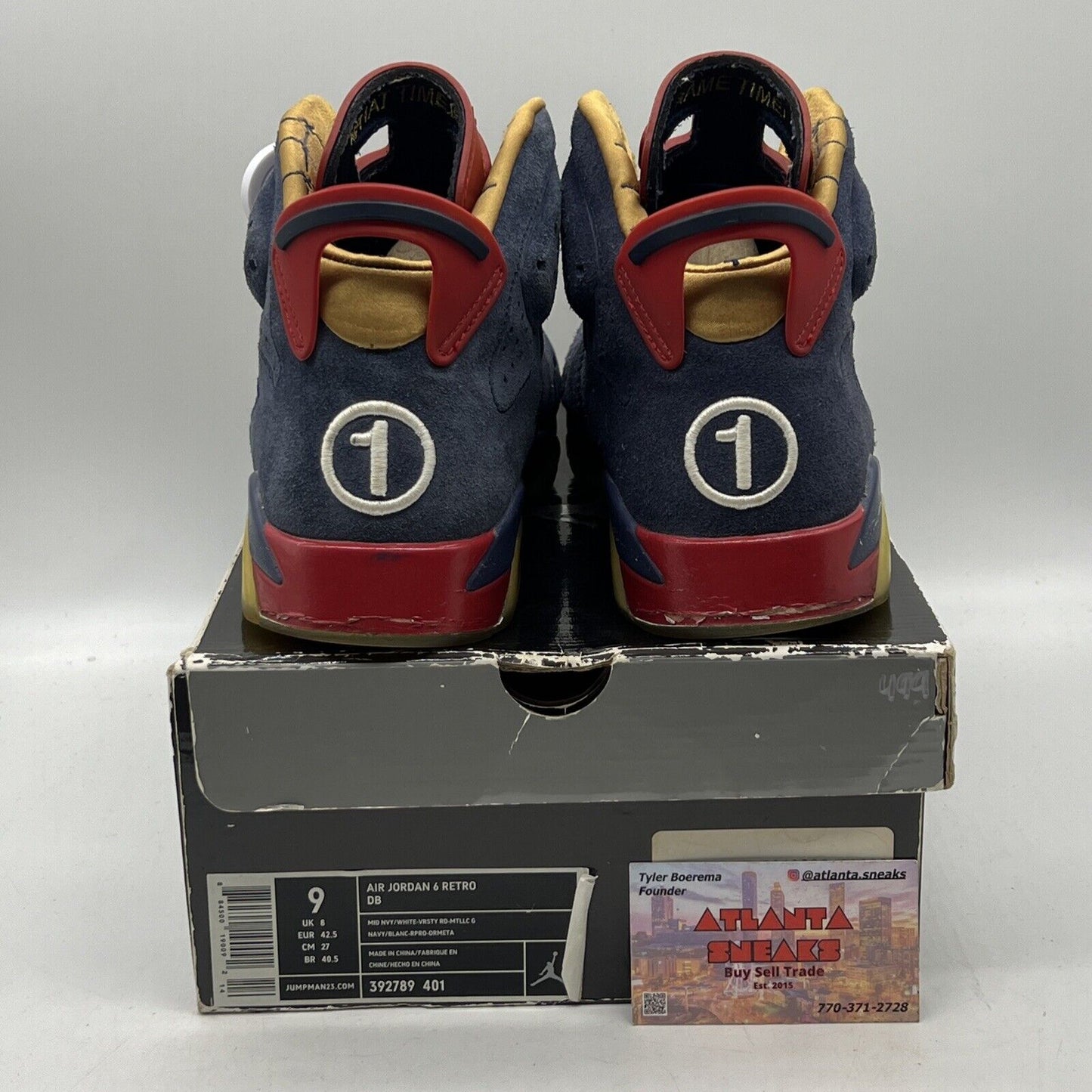 Size 9 - Air Jordan 6 DB Doernbecher Navy Red Gold Suede