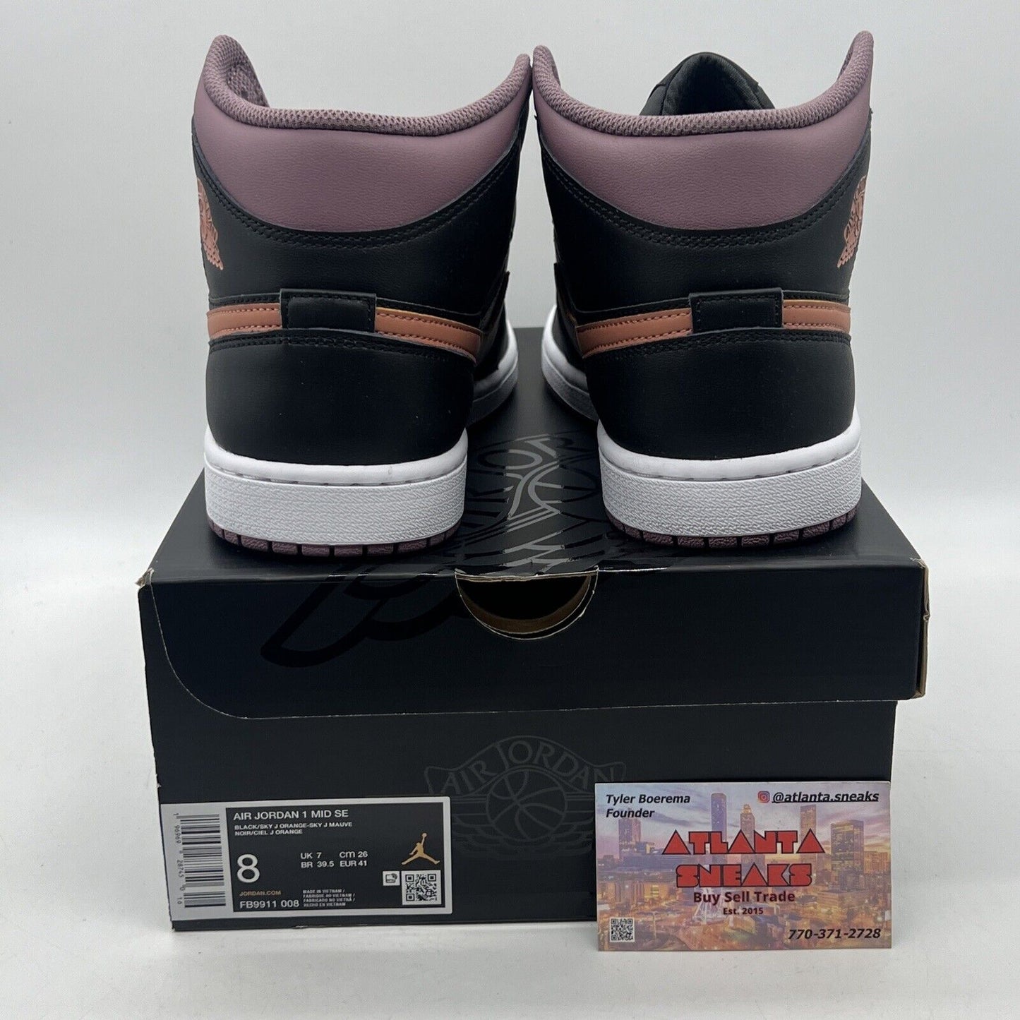 Size 8 - Air Jordan 1 SE Black Sky J Mauve White Leather (FB9911-008)