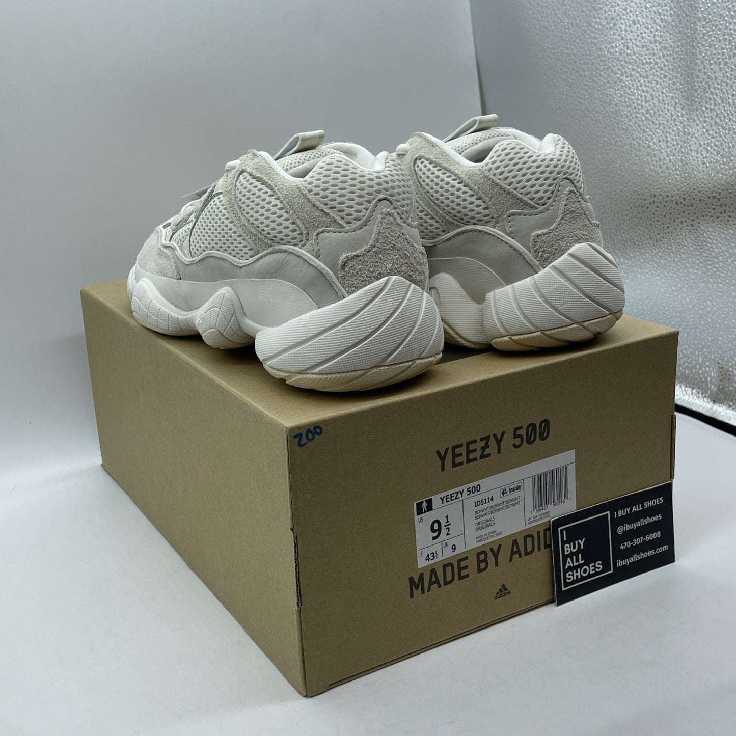 Size 9.5 - Original Adidas Yeezy 500 'bone white' Grey Suede (ID5114)