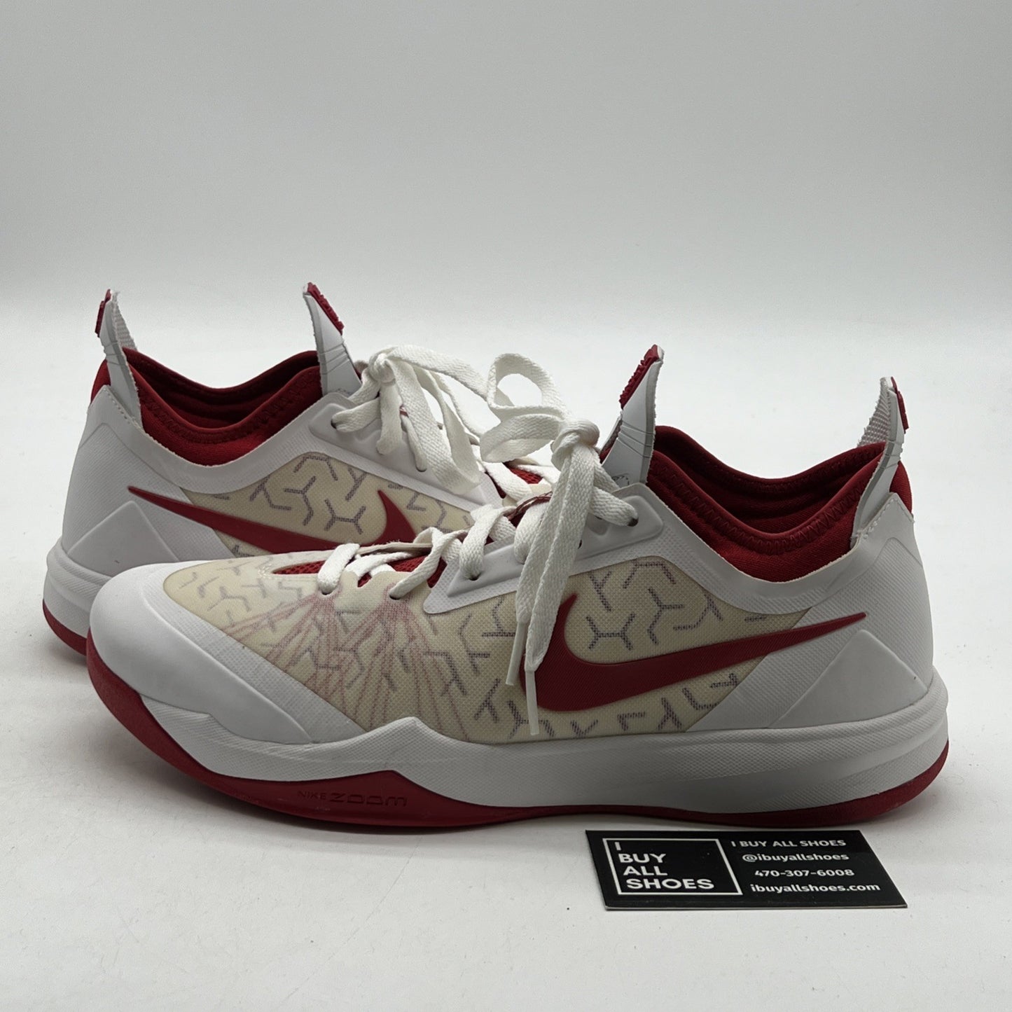 Size 9.5 - Nike Zoom Crusader Basketball Shoes Sneakers White Red (644698-102)