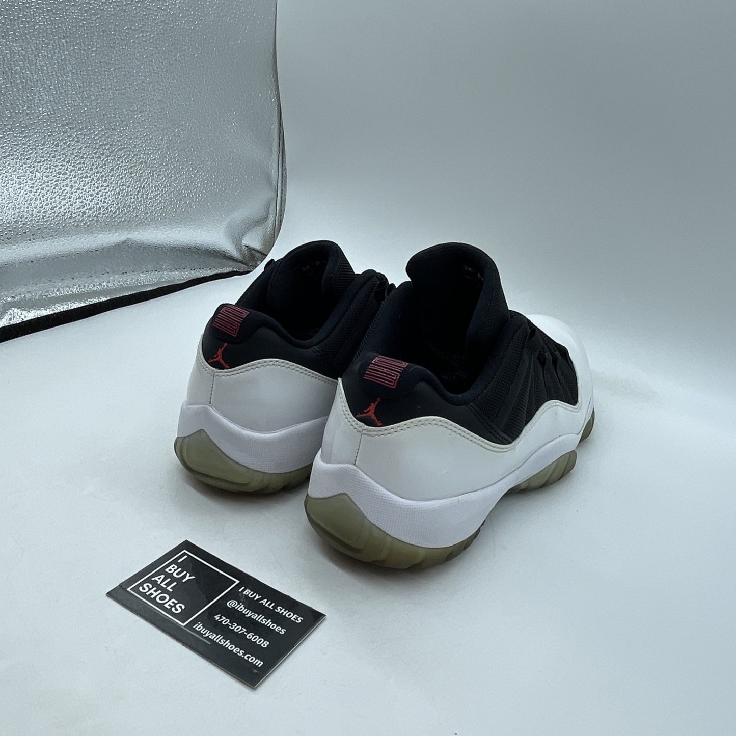 Size 9.5 - Air Jordan 11 Retro Low Tuxedo White Black Leather (528895-110)