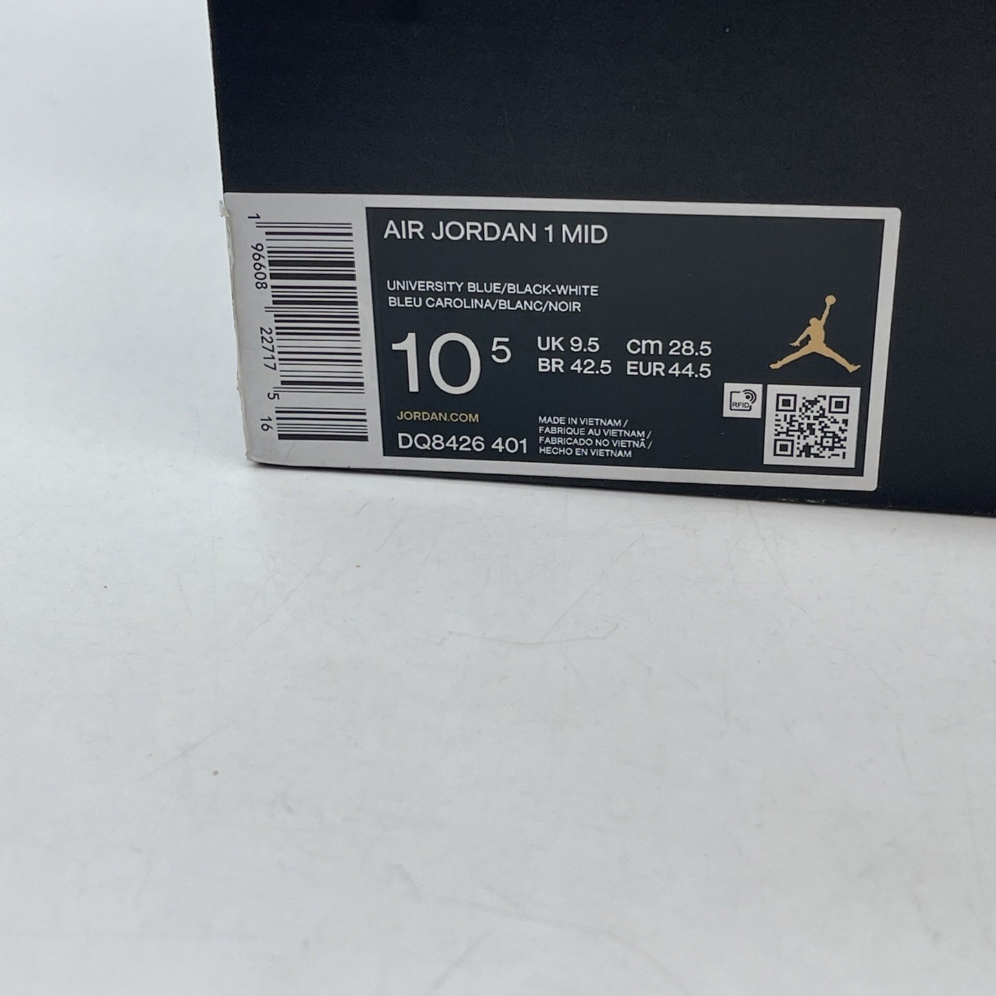 Size 10.5 - Air Jordan 1 Mid University Blue Black Leather (DQ8426-401)