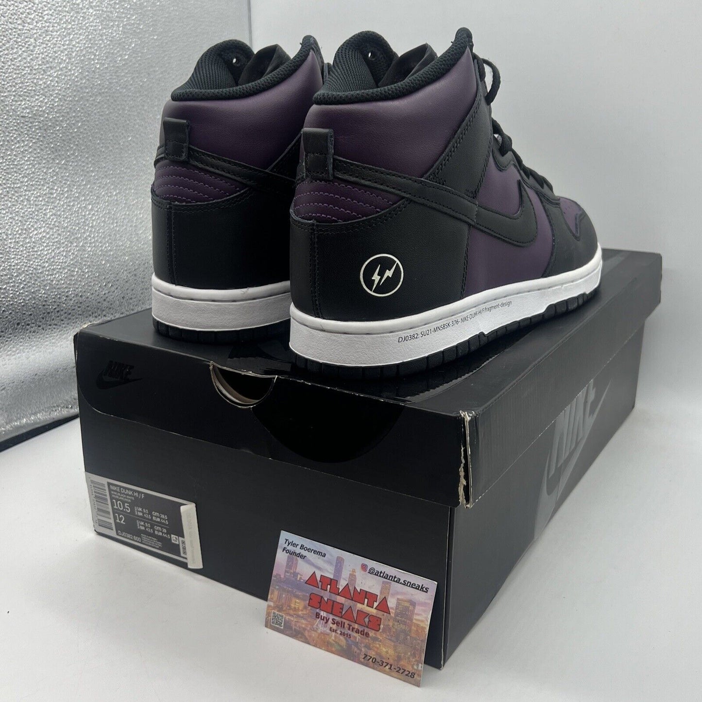 Size 10.5 - Nike Fragment Design x Dunk High Beijing Brand New Og All Black DS