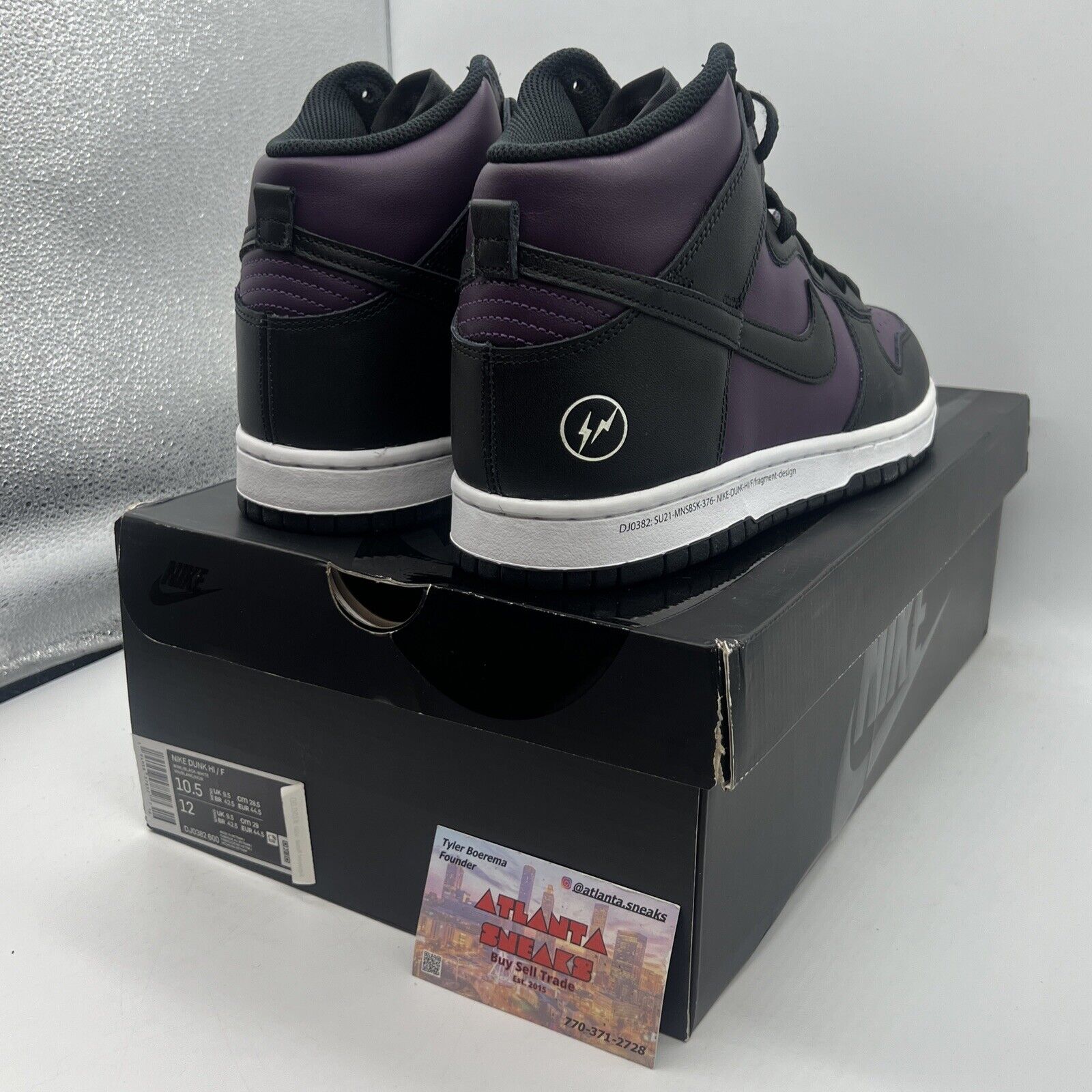 Size 10.5 - Nike Fragment Design x Dunk High Beijing Brand New Og All Black DS