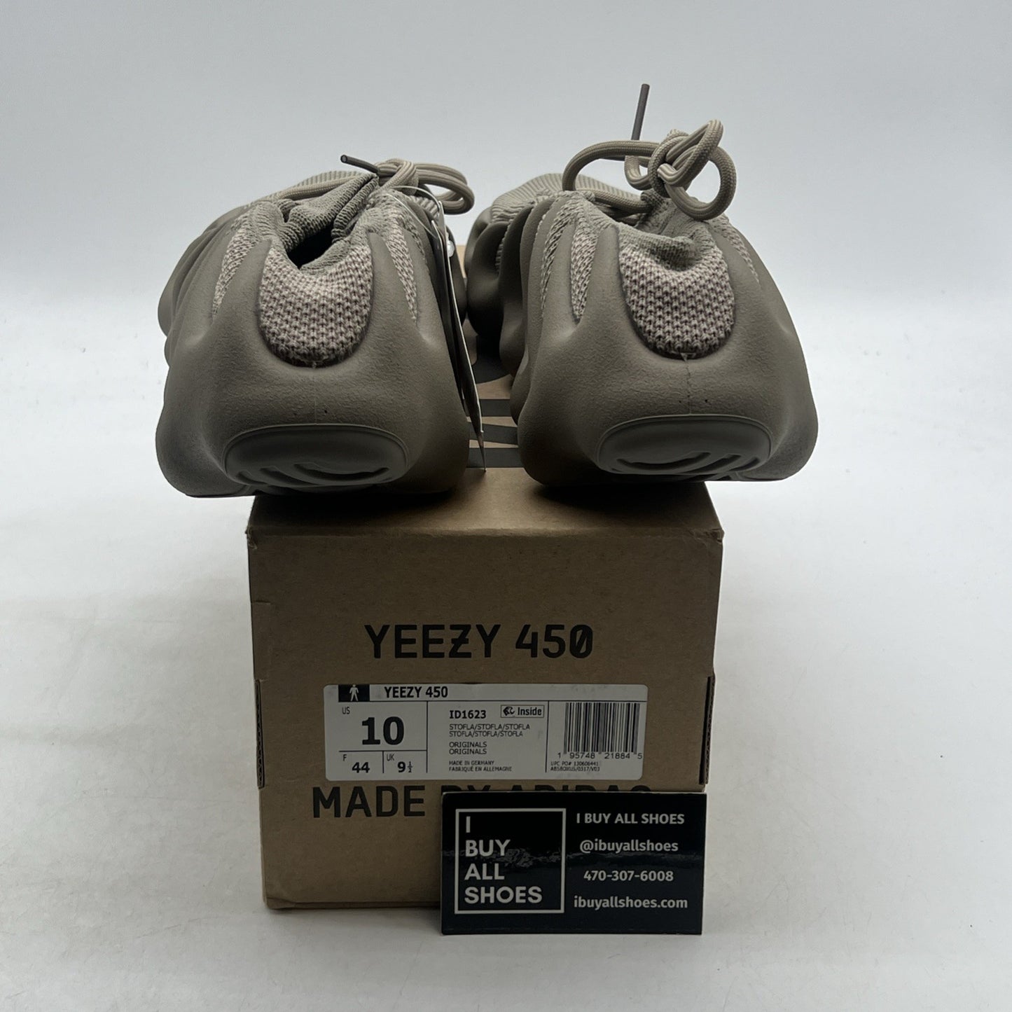 Size 10 - Adidas Yeezy 450 Stone Flax Brown Suede (ID1623)