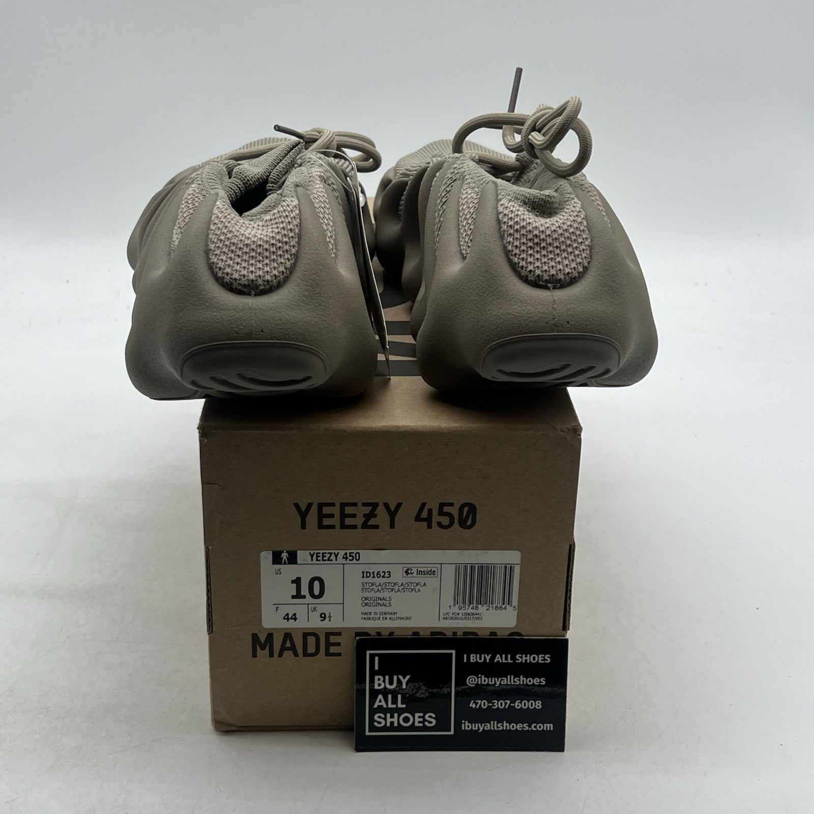 Size 10 - Adidas Yeezy 450 Stone Flax Brown Suede (ID1623)