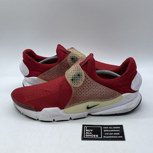 Size 12 - Nike Sock Dart 2016 Gym Red White Suede (819686-601)