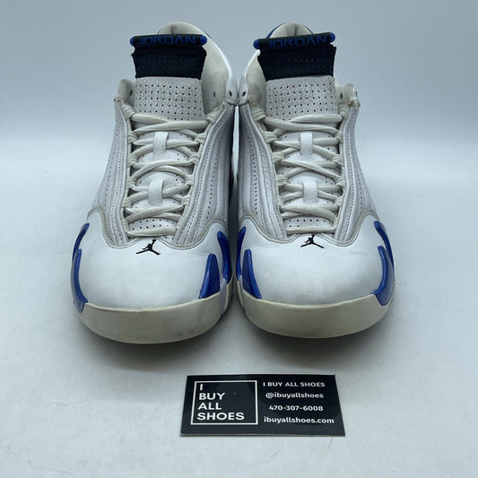 Size 9.5 - Air Jordan 14 Retro Hyper Royal Blue White Leather (487471-104)