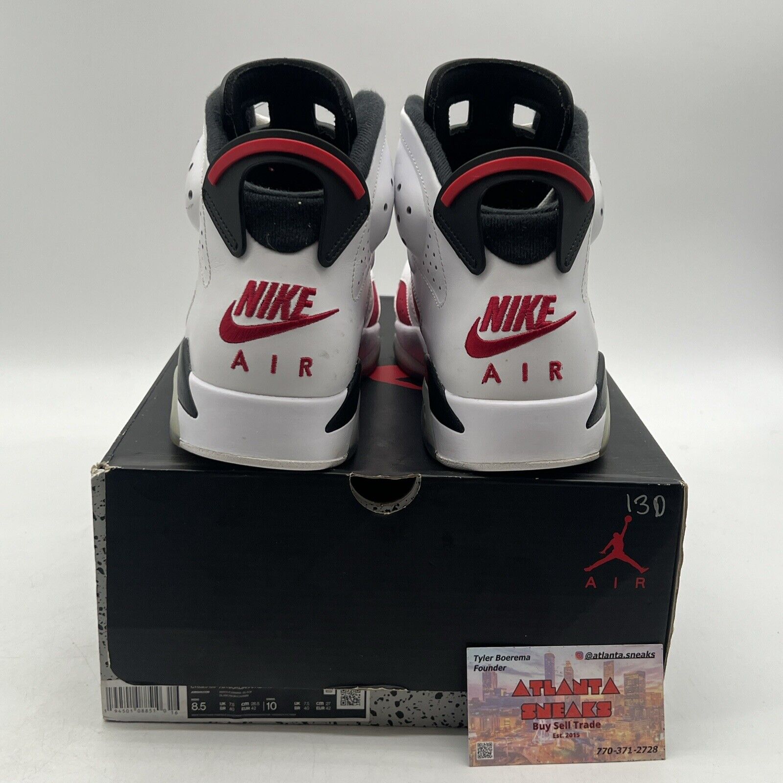 Size 8.5 - Jordan 6 Retro OG Mid Carmine Black White Red Suede (CT8629-106)