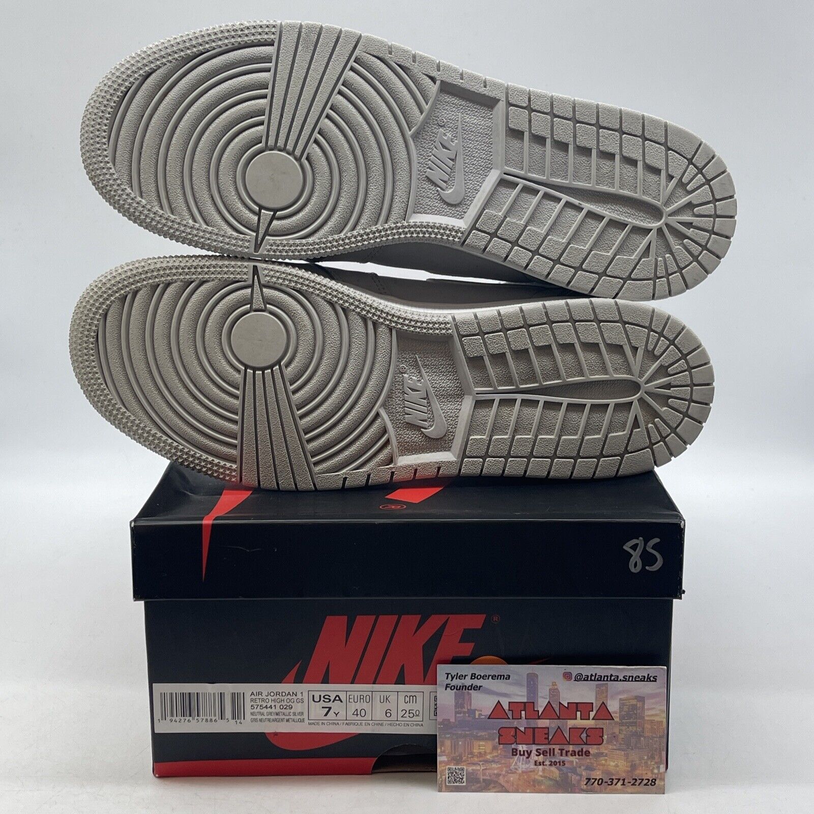 Size 7Y - Air Jordan 1 Retro OG CO.JP High Tokyo Silver Suede (575441-029)