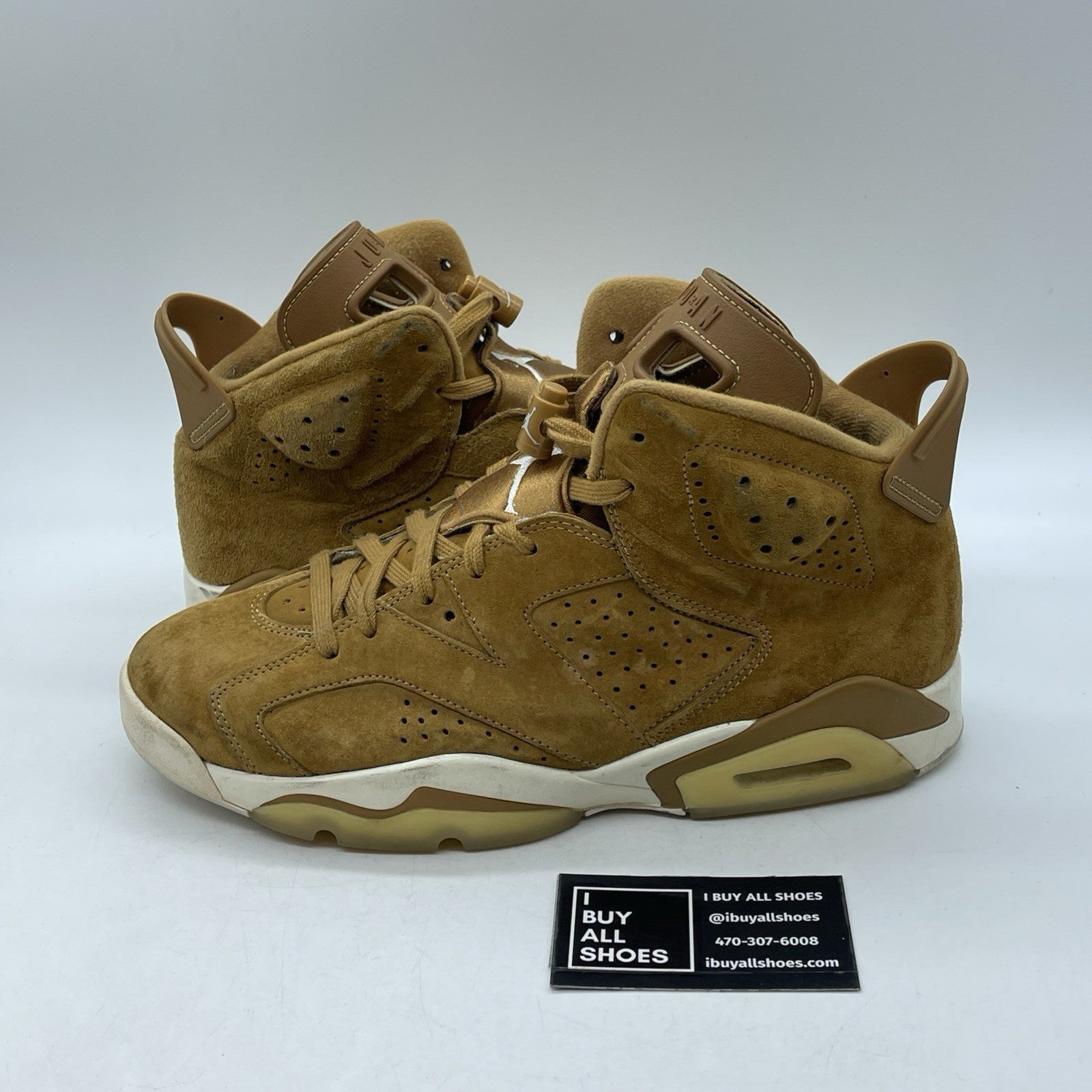 Size 9.5 - Air Jordan 6 Retro Wheat Brown White Suede (384664-705)