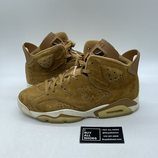 Size 9.5 - Air Jordan 6 Retro Wheat Brown White Suede (384664-705)