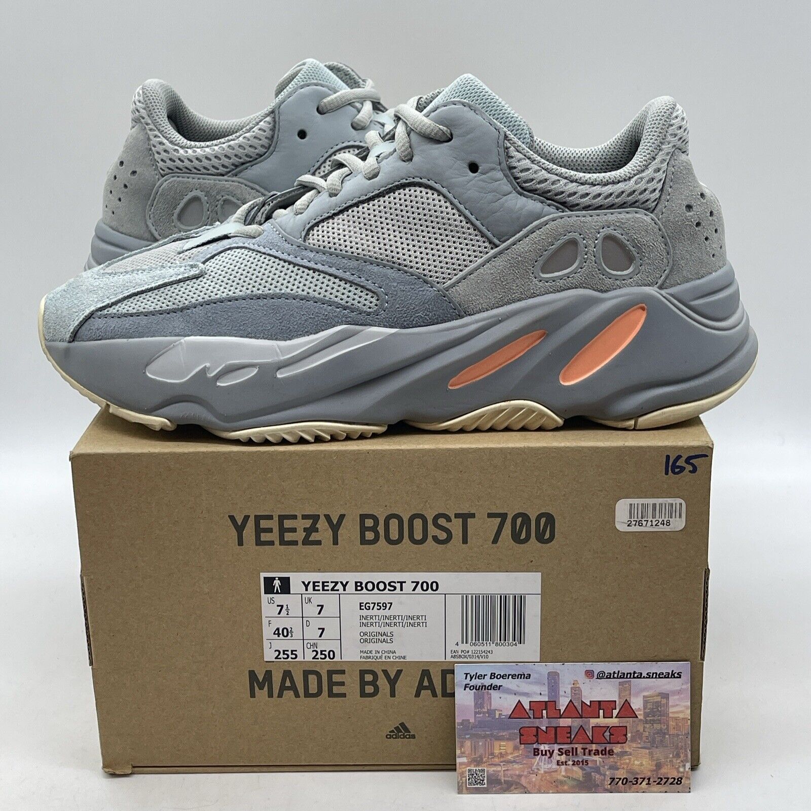 Size 7.5 - adidas Yeezy Boost 700 V1 Inertia Orange Grey Suede (EG7597)