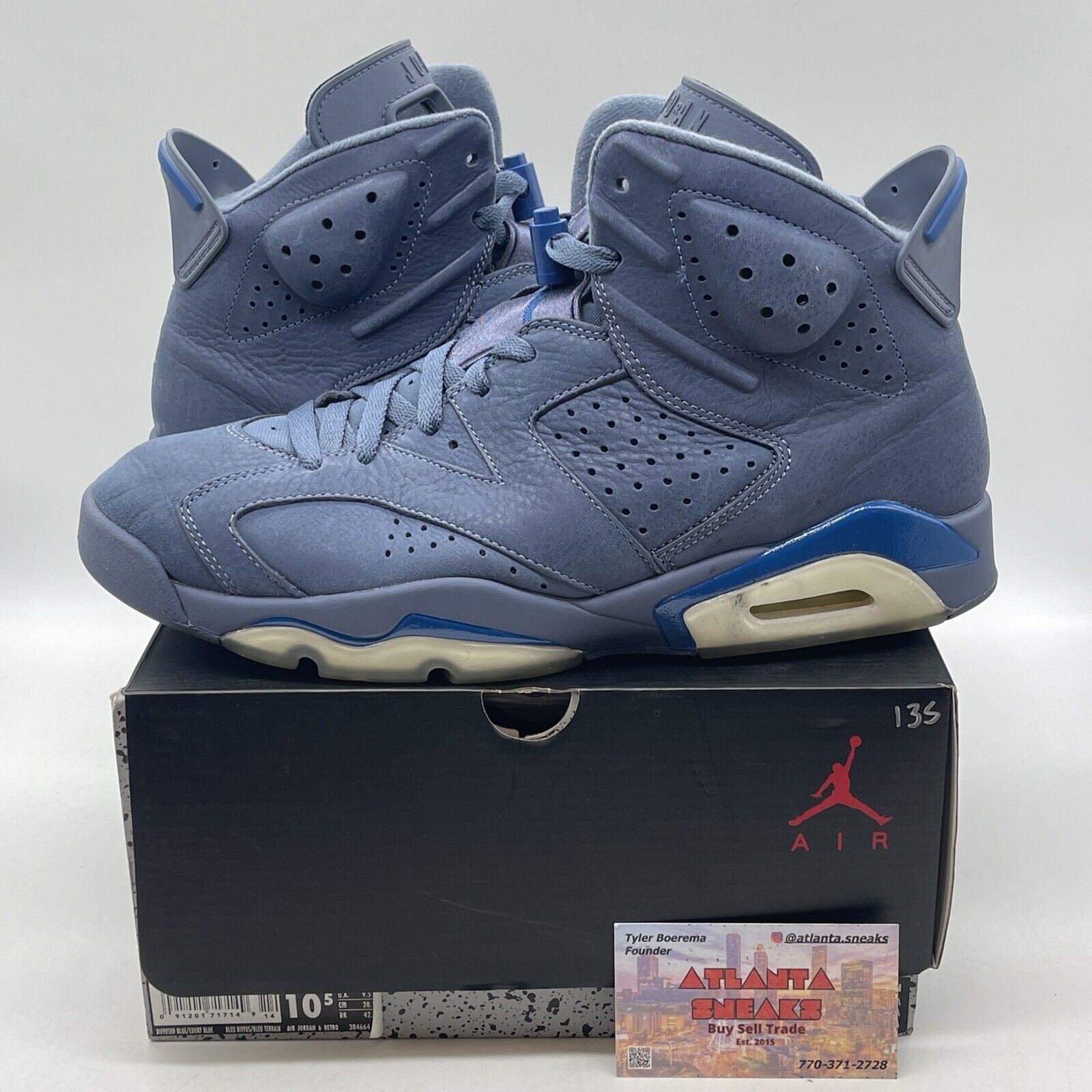 Size 10.5 - Air Jordan 6 Retro Diffused Blue Suede (384664-400)