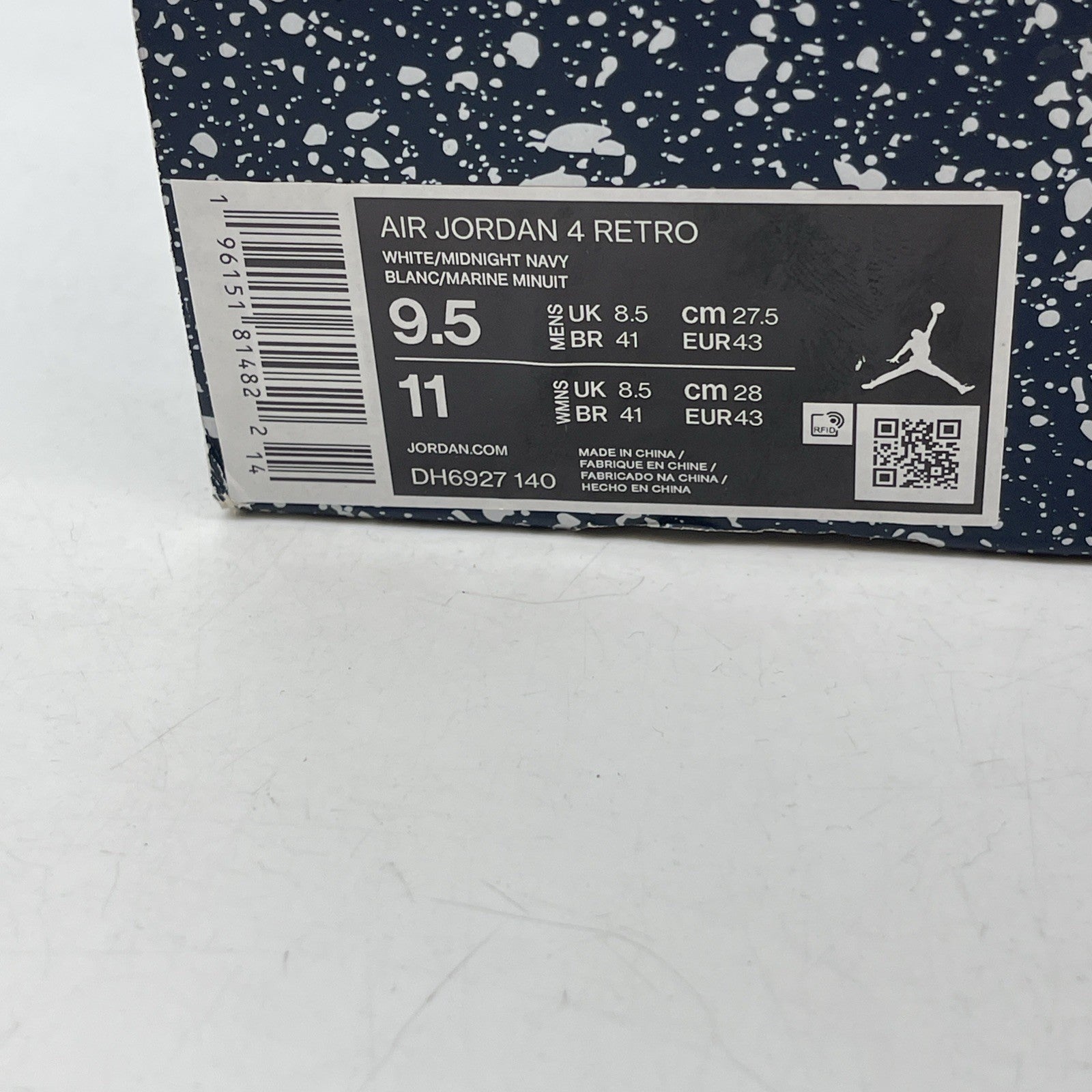 Size 9.5 - Jordan 4 Retro Mid Midnight Navy White Grey Leather (DH6927-140)