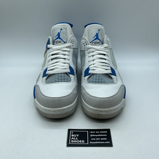 Size 13 - Air Jordan 4 Retro 2024 Military Blue Grey White Suede (308497-105)