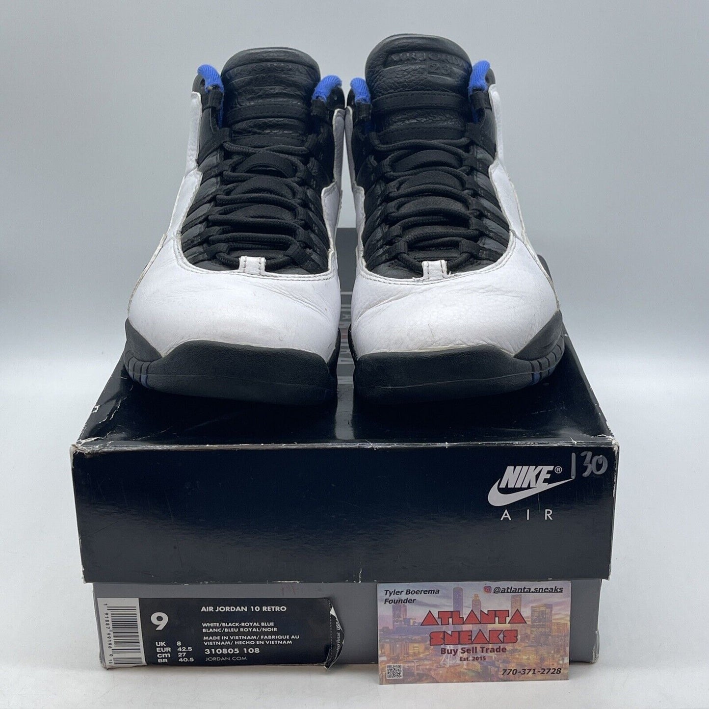 Size 9 - Air Jordan 10 Retro 2018 Orlando White Black Blue (310805-108)