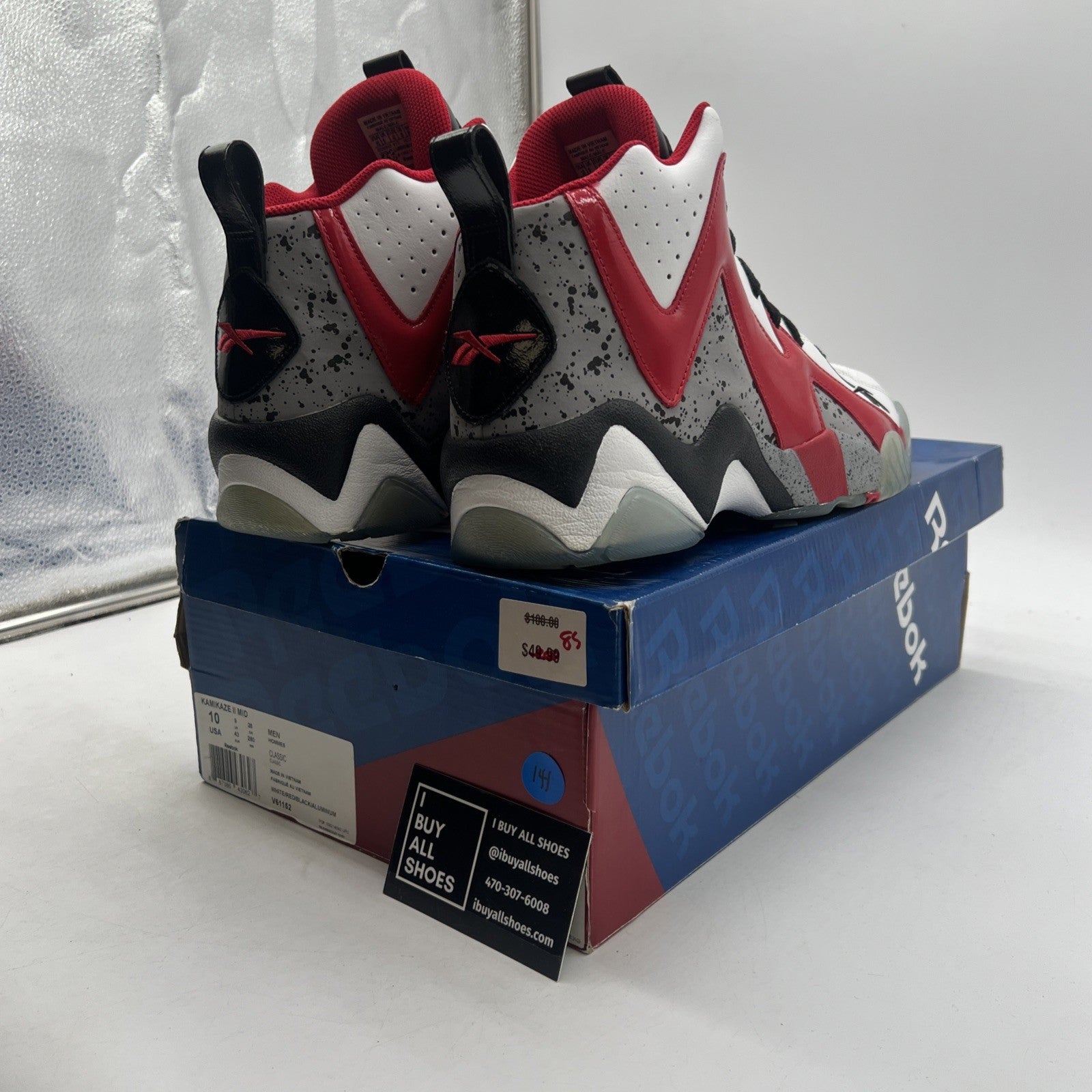Size 10 - Reebok Kamikaze 2 Cement (V61152)