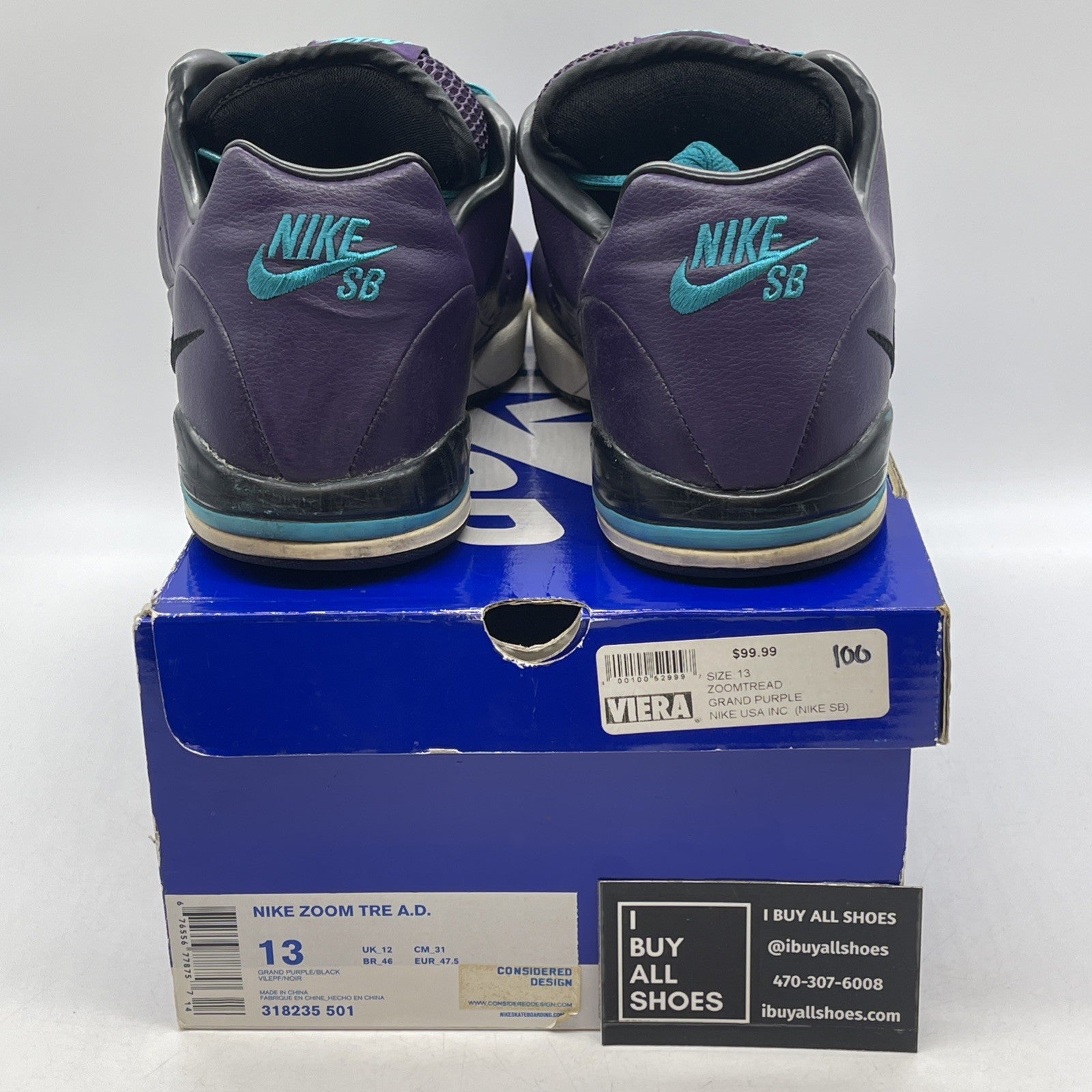 Size 13 - Nike Zoom Tre A.D. Grand Purple (318235-501)
