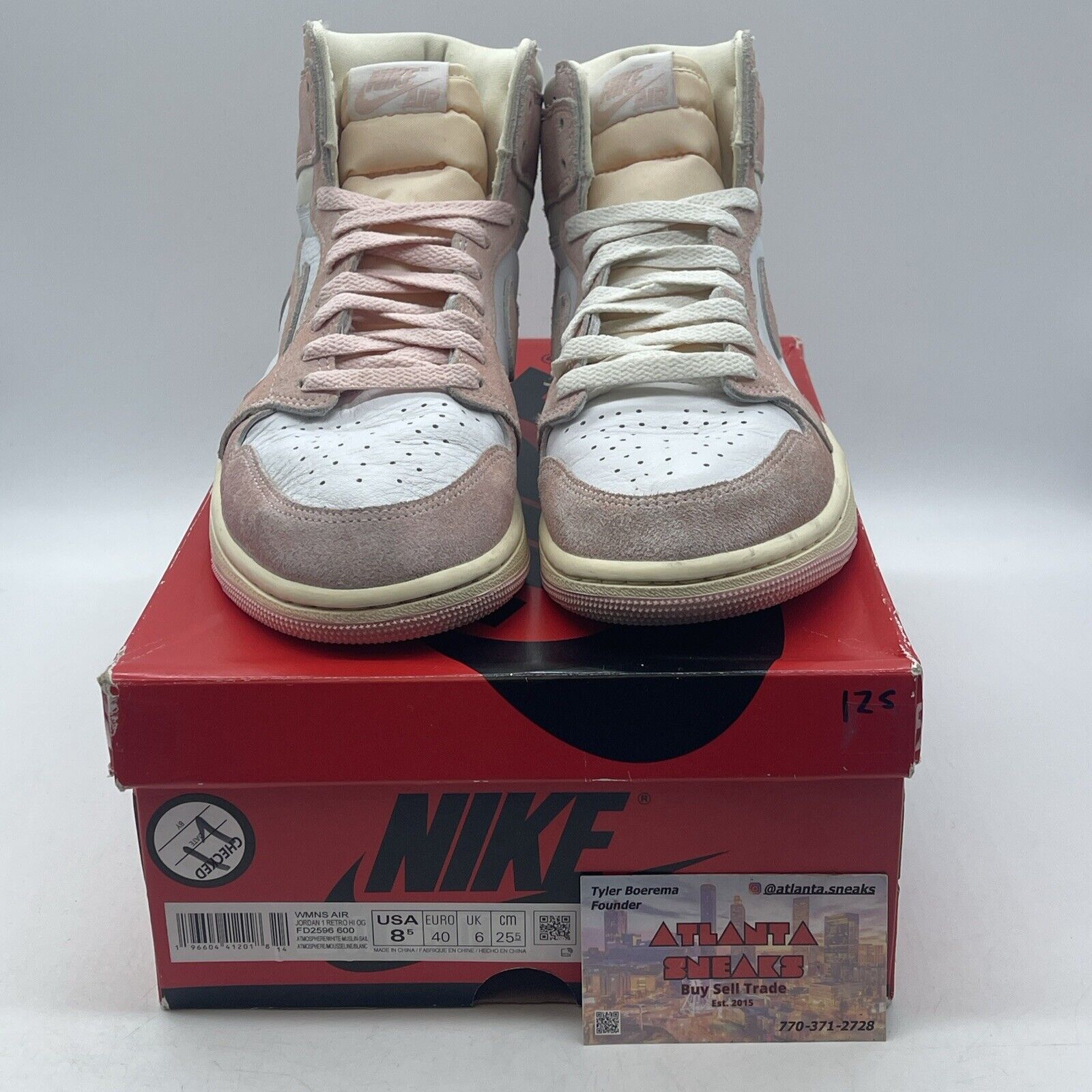 Size 8.5W- Air Jordan 1 Retro OG High Washed Pink White Suede (FD2596-600)