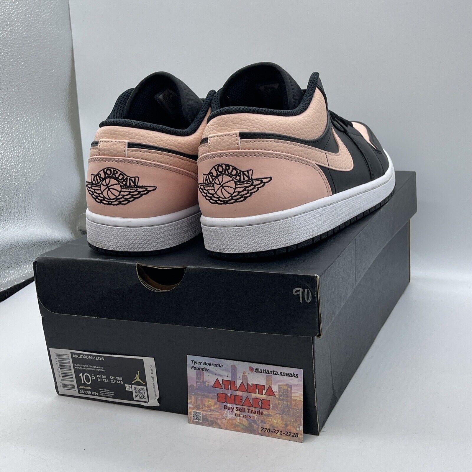 Size 10.5 - Air Jordan 1 Low Crimson Tint Pink Black White Leather (553558-034