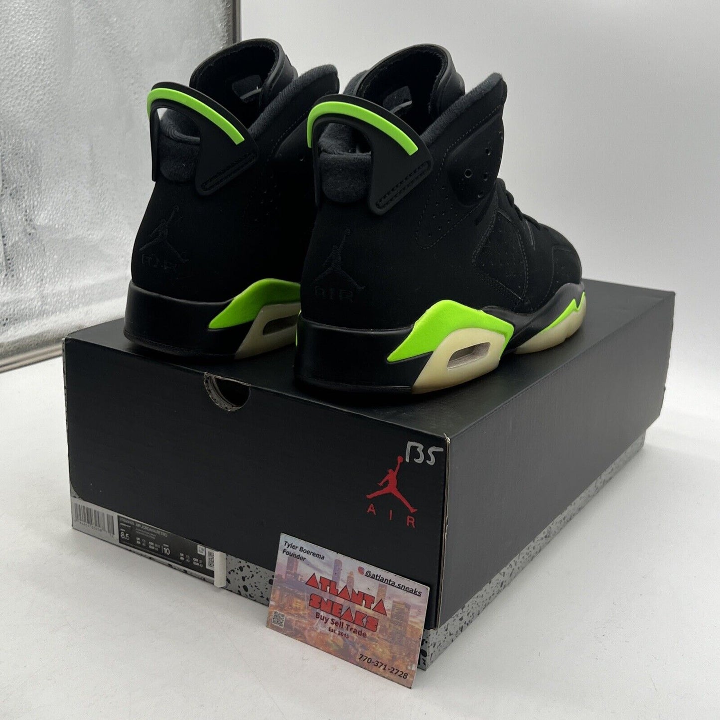 Size 8.5 - Jordan 6 Retro Electric Green 2021 Black Suede (CT8529-003)