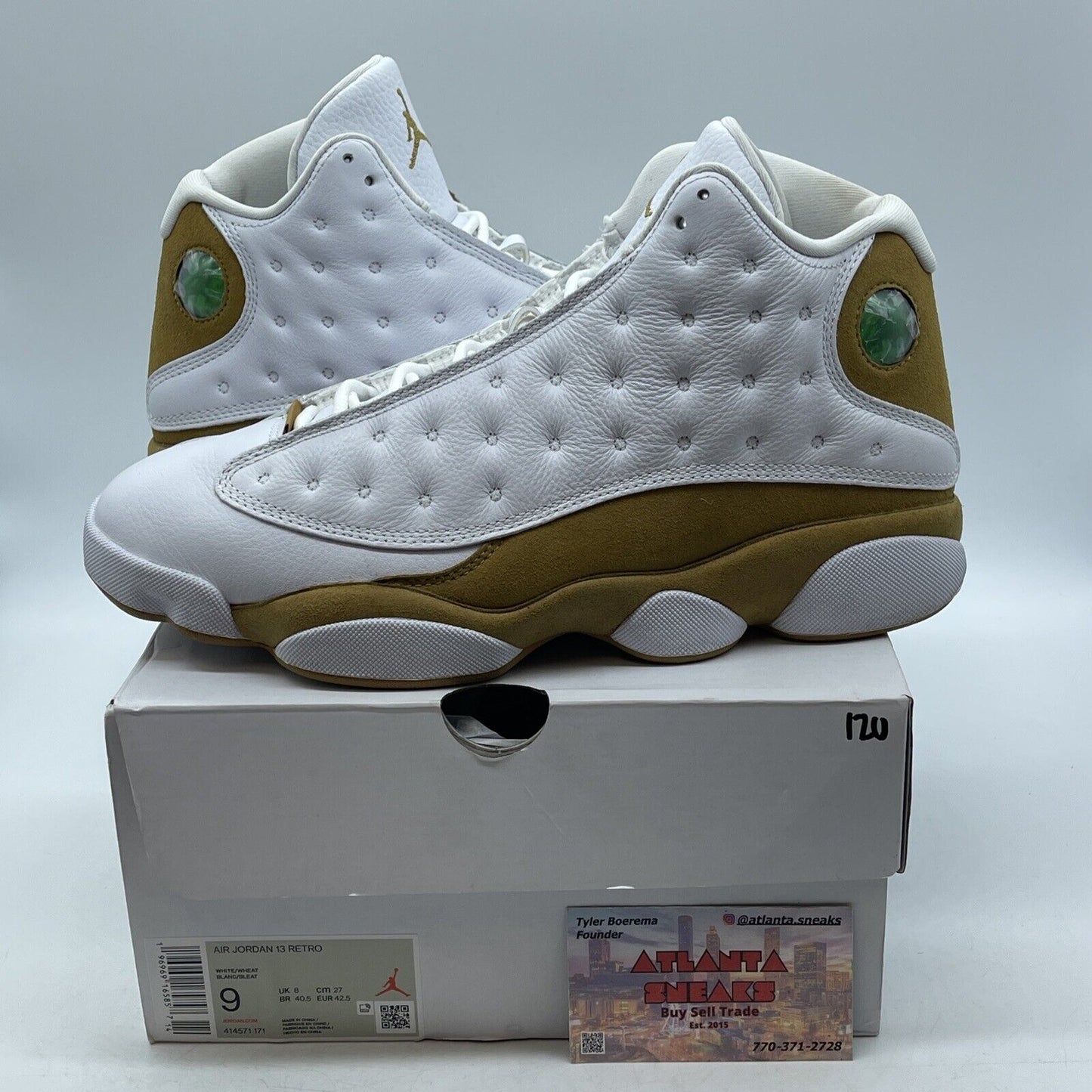 Size 9 - Air Jordan 13 Retro 2023 Wheat White Brown Suede Leather (414571-171)