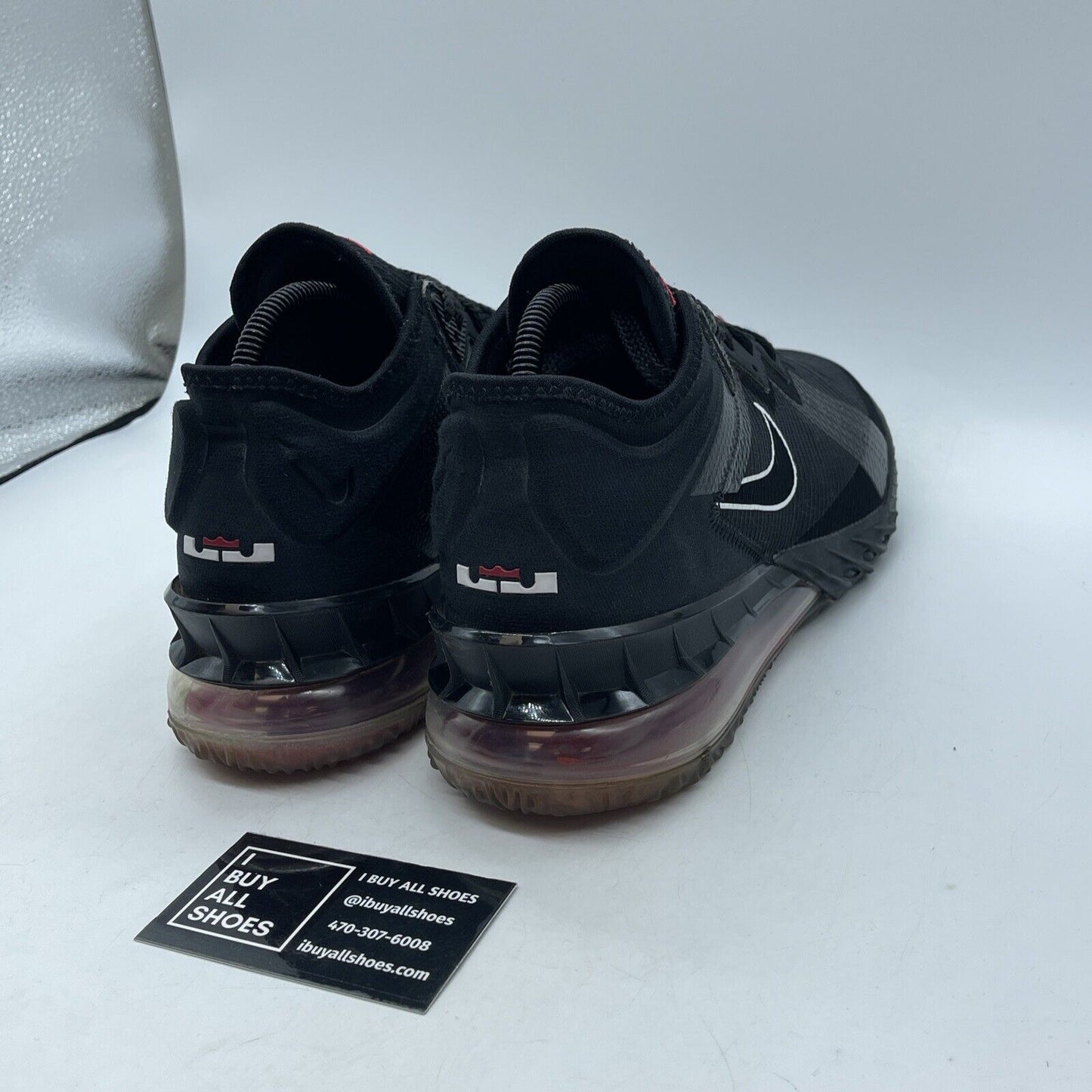 Size 8 - Nike LeBron 18 Low “Bred” Black Red White Suede Leather (CV7562-001)