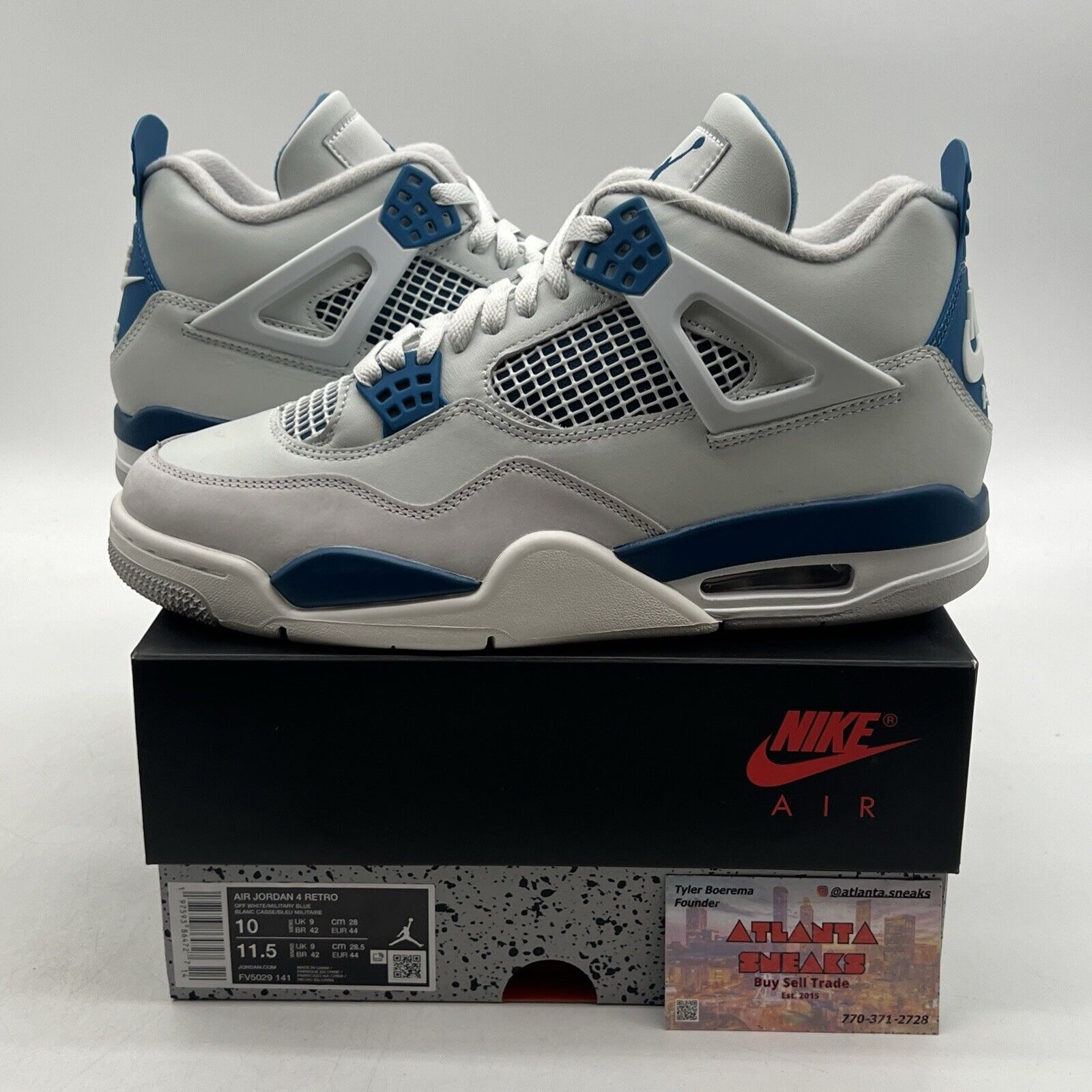 Size 10 - Air Jordan 4 Retro 2024 Military Blue White Leather (FV5029-141)