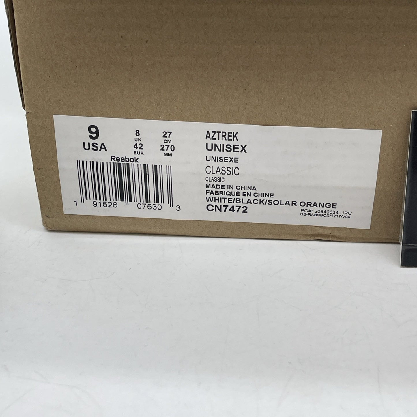 Size 9 - Reebok Aztrek Solar Orange White Grey Suede Leather (CN7472)