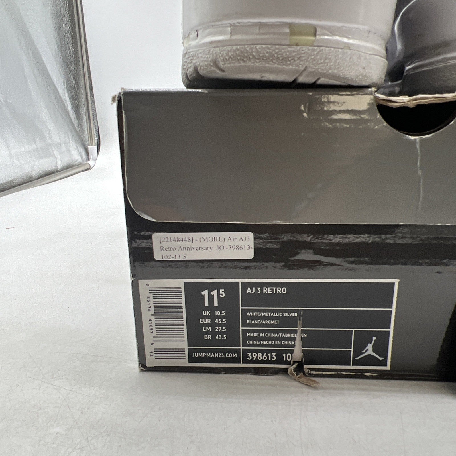 Size 11.5 - Air Jordan 3 Retro Silver Anniversary (398613-102)