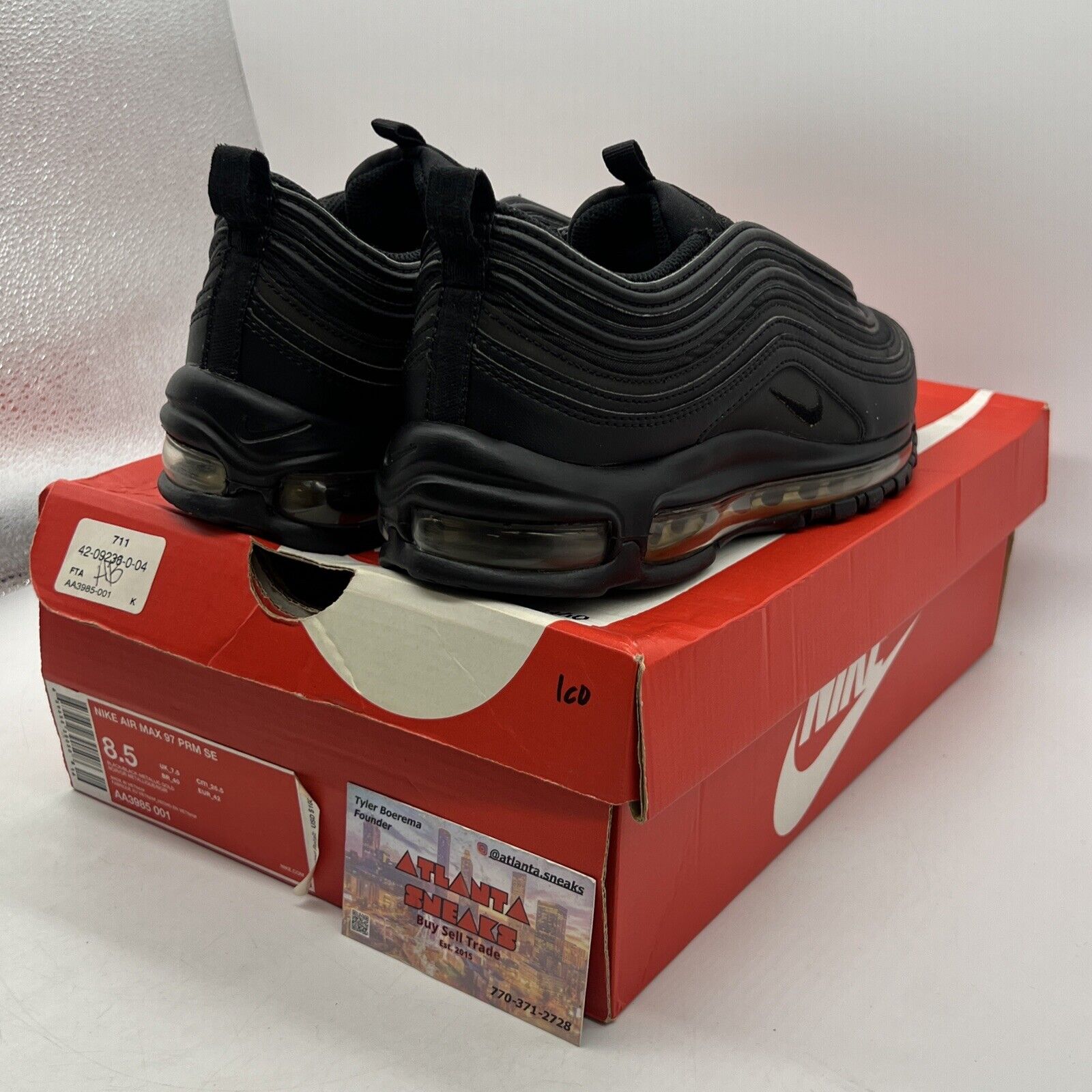 Size 8.5 - Nike Air Max 97 Gold Reflective Black (AA3985-001)