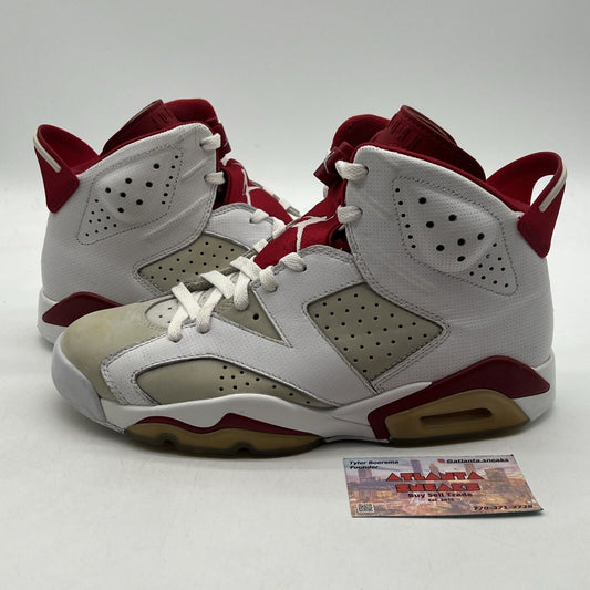 Size 9 - Air Jordan 6 Retro Alternate White Maroon Leather Suede (384664-113)