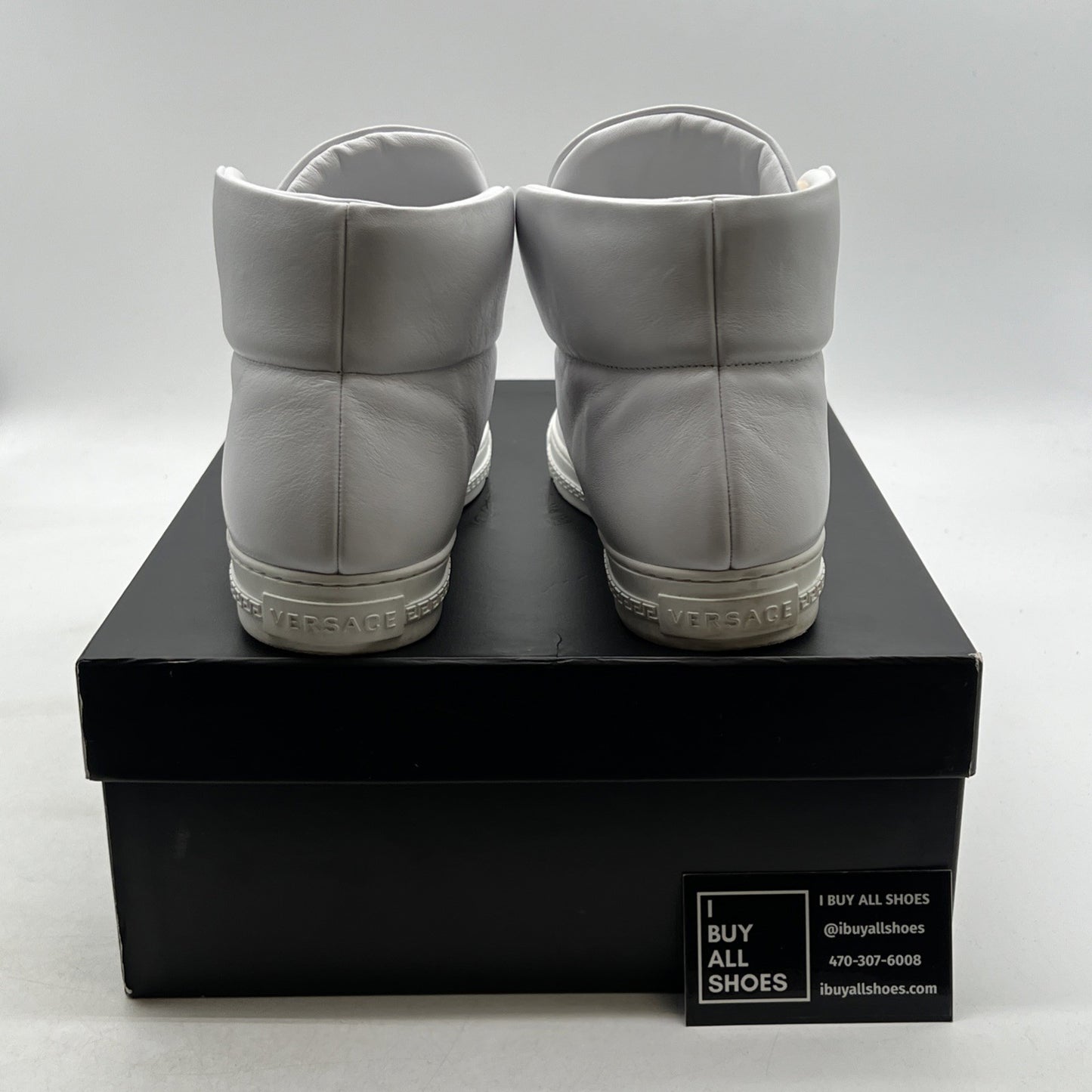 Size 40 - Versace Men’s Palazzo Gold Medusa White High Top