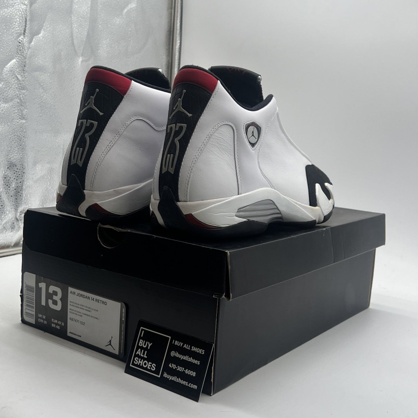 Size 13 - Air Jordan 14 Retro 2014 Black Toe (487471-102)
