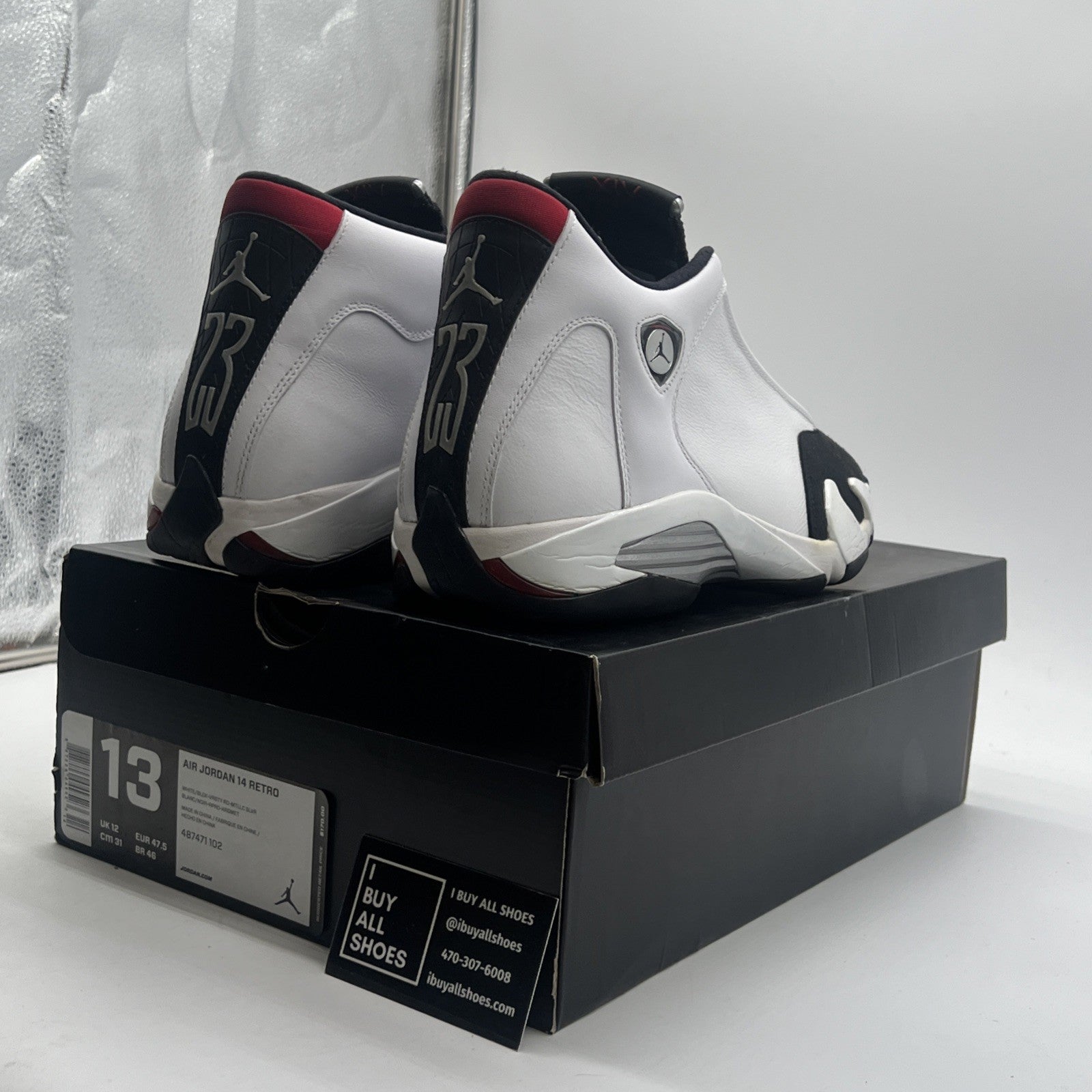 Size 13 - Air Jordan 14 Retro 2014 Black Toe (487471-102)