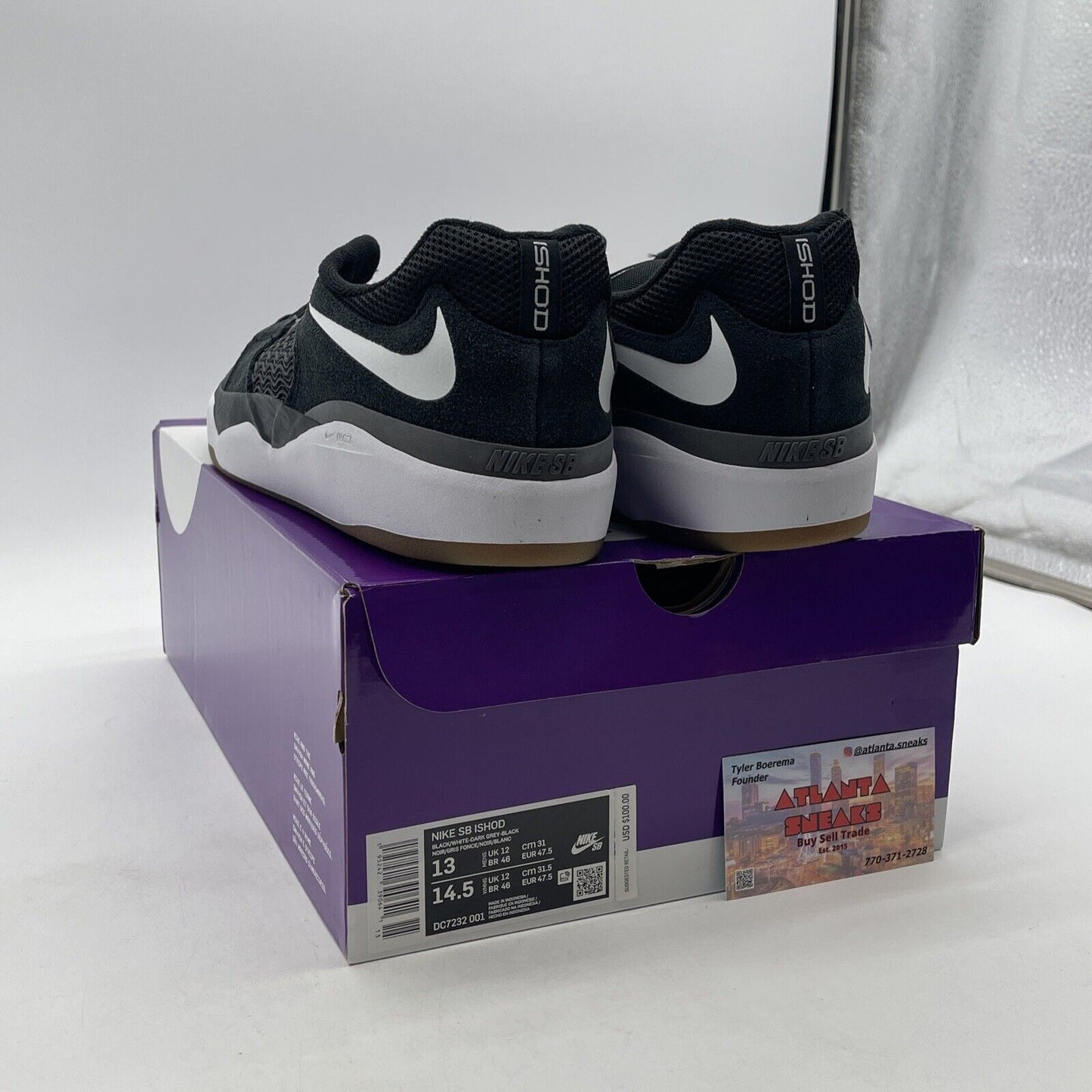 Size 13 - Nike SB Ishod Wair Black White Suede Leather (DC7232-001)